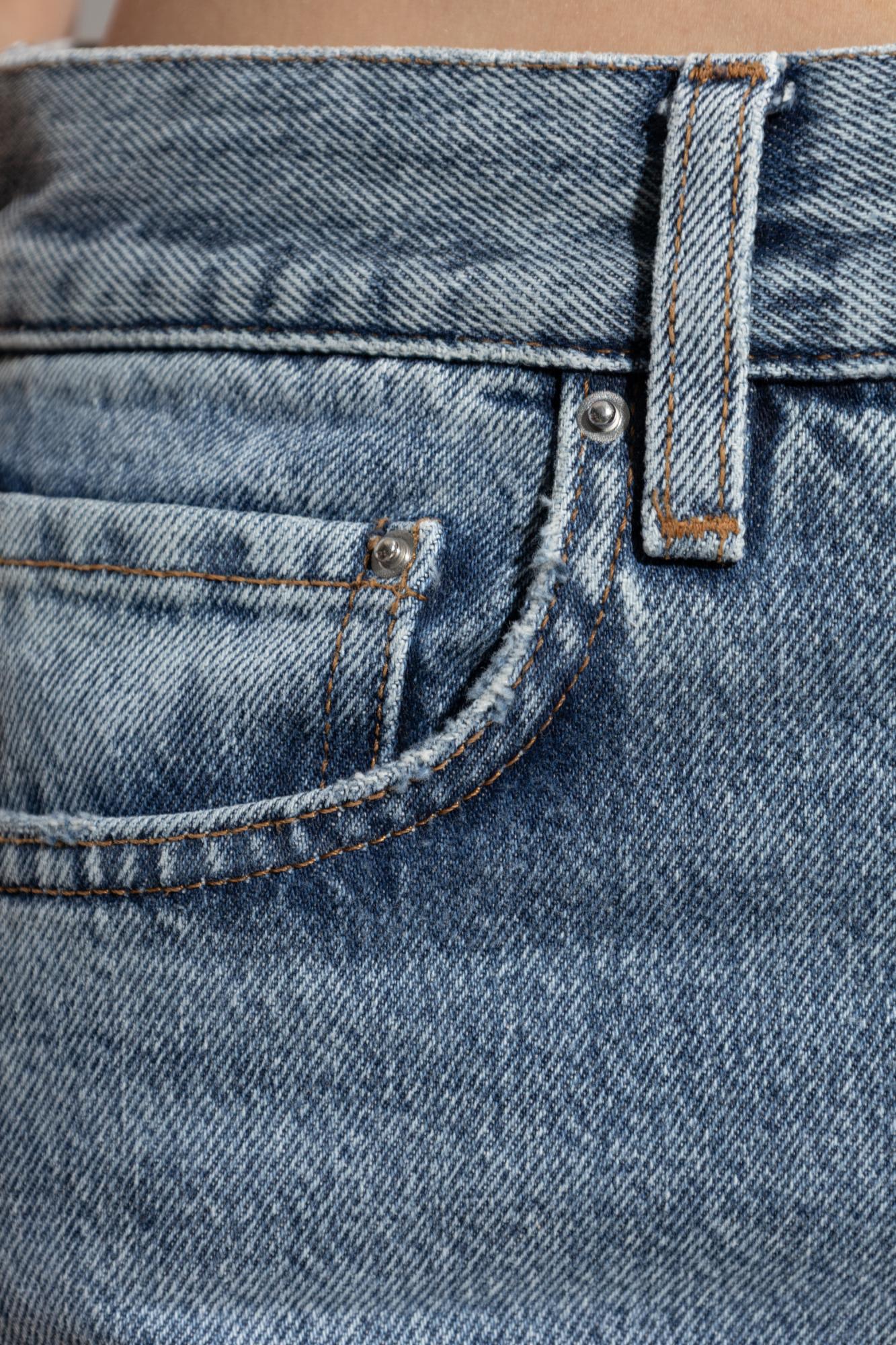 Totême Straight Leg Denim Trousers With Belt Loops In Blue