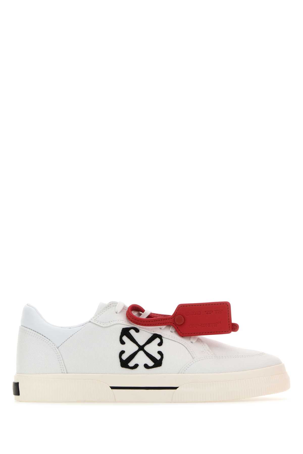 Shop Off-white White Canvas New Low Vulcanized Sneakers In 0110