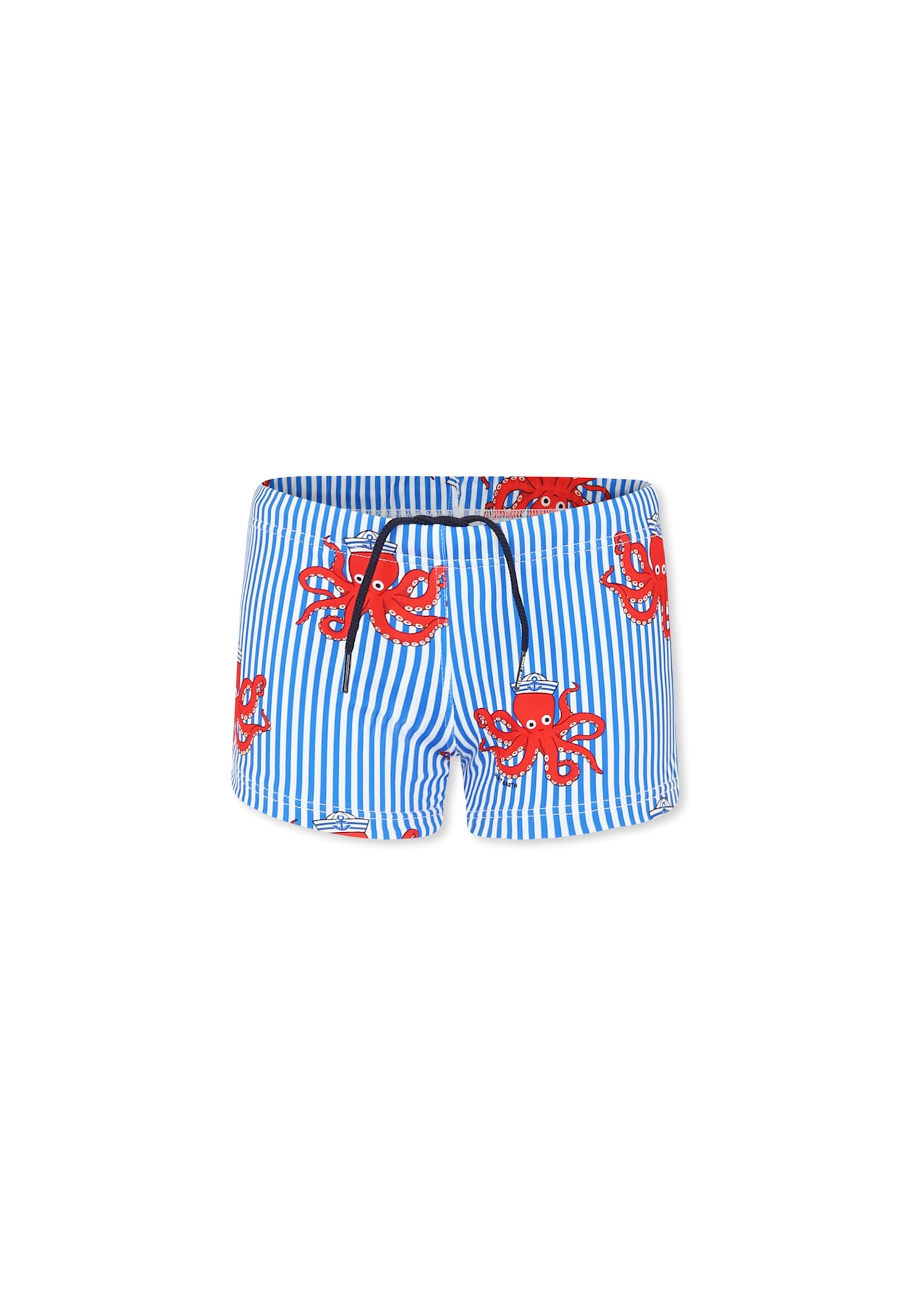 Shop Mc2 Saint Barth Light Blue Swim Short For Boy With Octopus