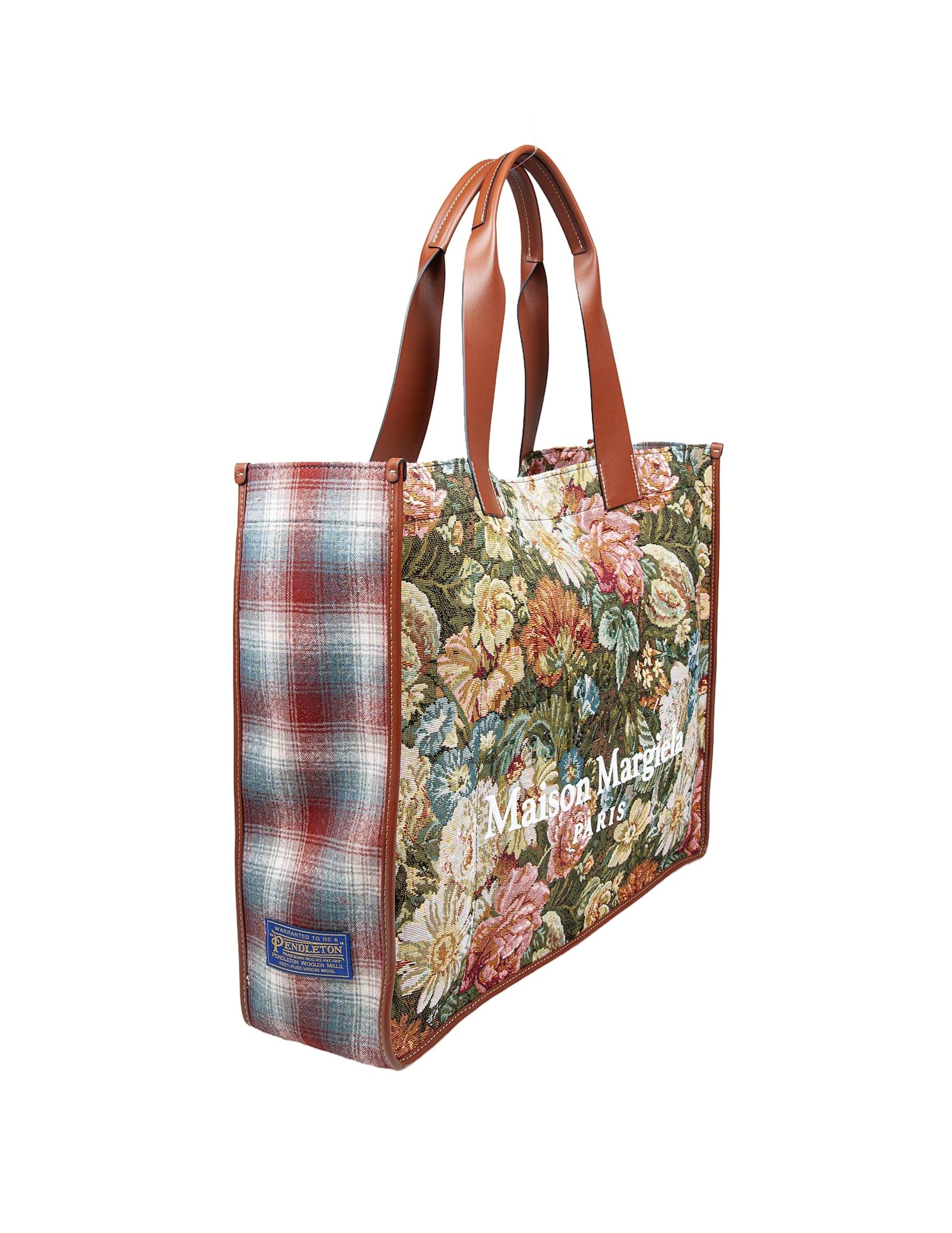 Shop Maison Margiela Large Floral Fabric Tote Bag In Flowers