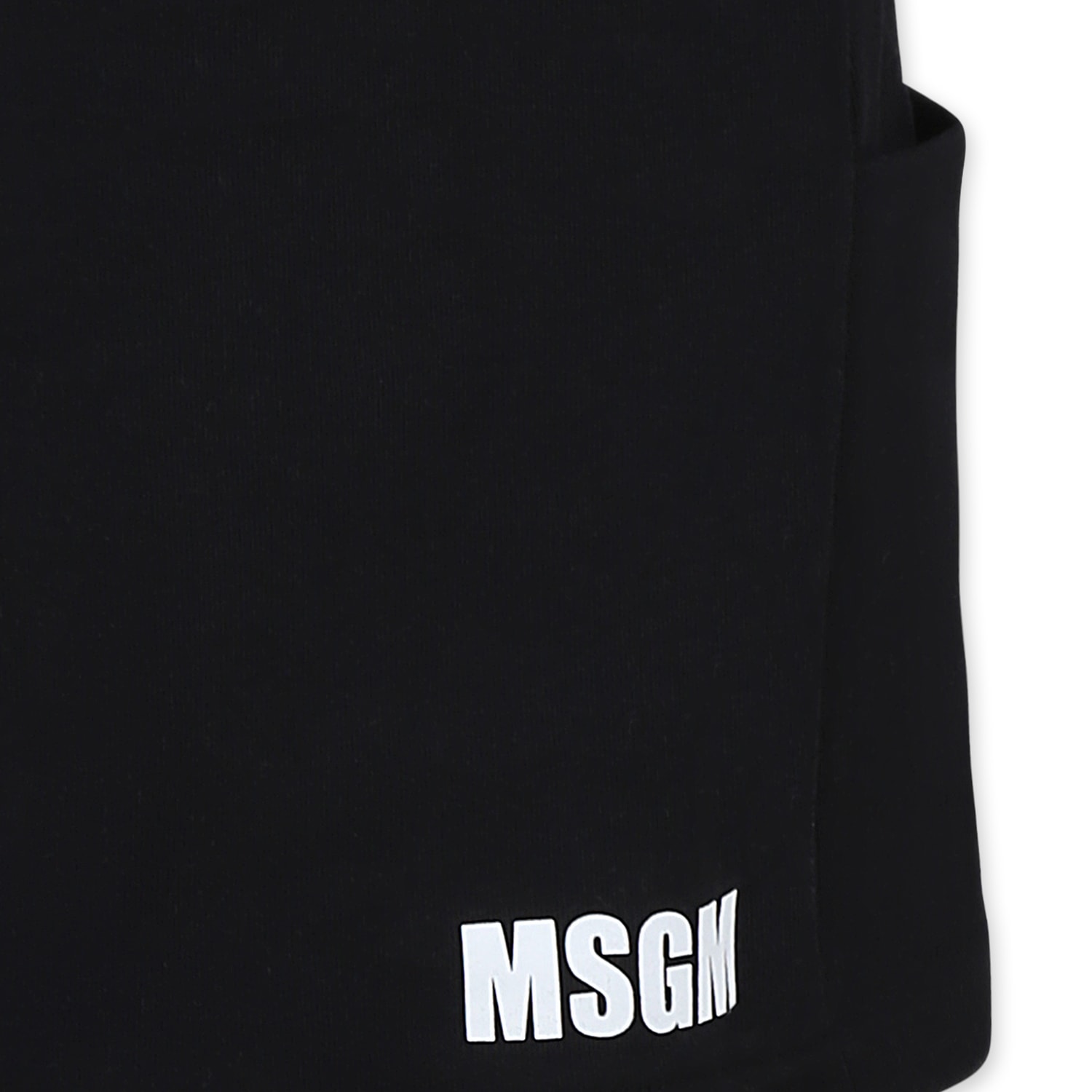 Msgm Black Skirt For Girl With Logo In Black