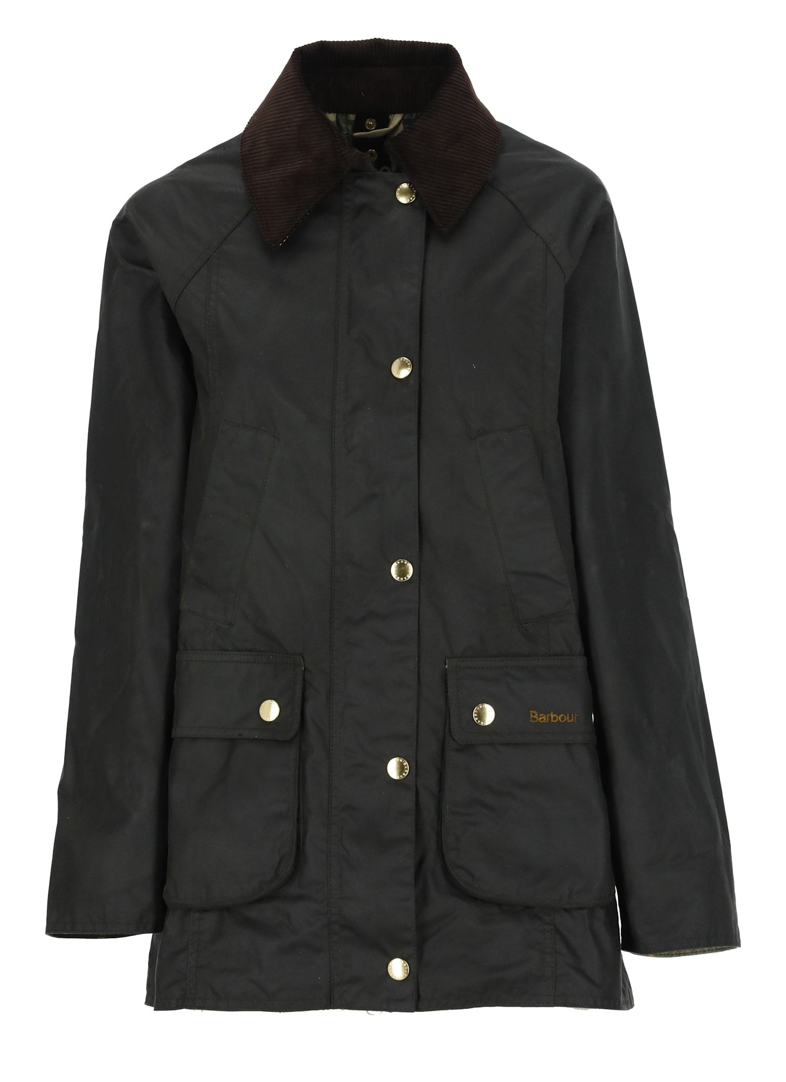 Barbour Green Allerstone Jacket Frontal Zip Closure In Blue