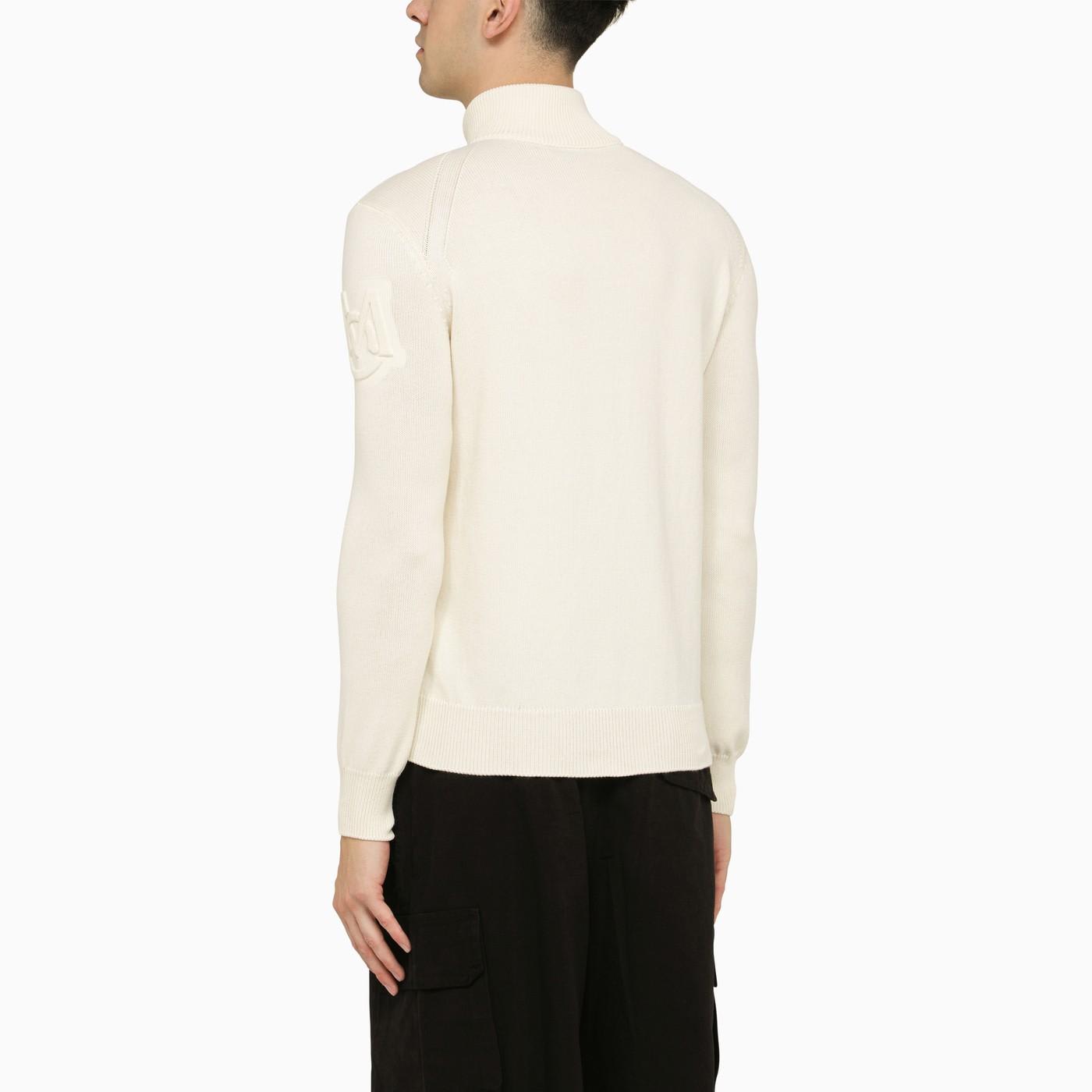 Shop Moncler White Padded Cardigan With Logo In Non Definito