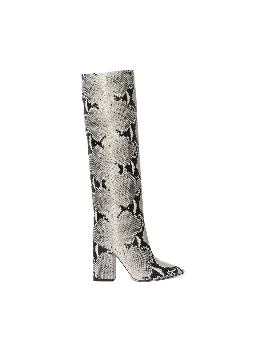 Paris Texas Anja Snake-effect Leather Knee Boots In Beige