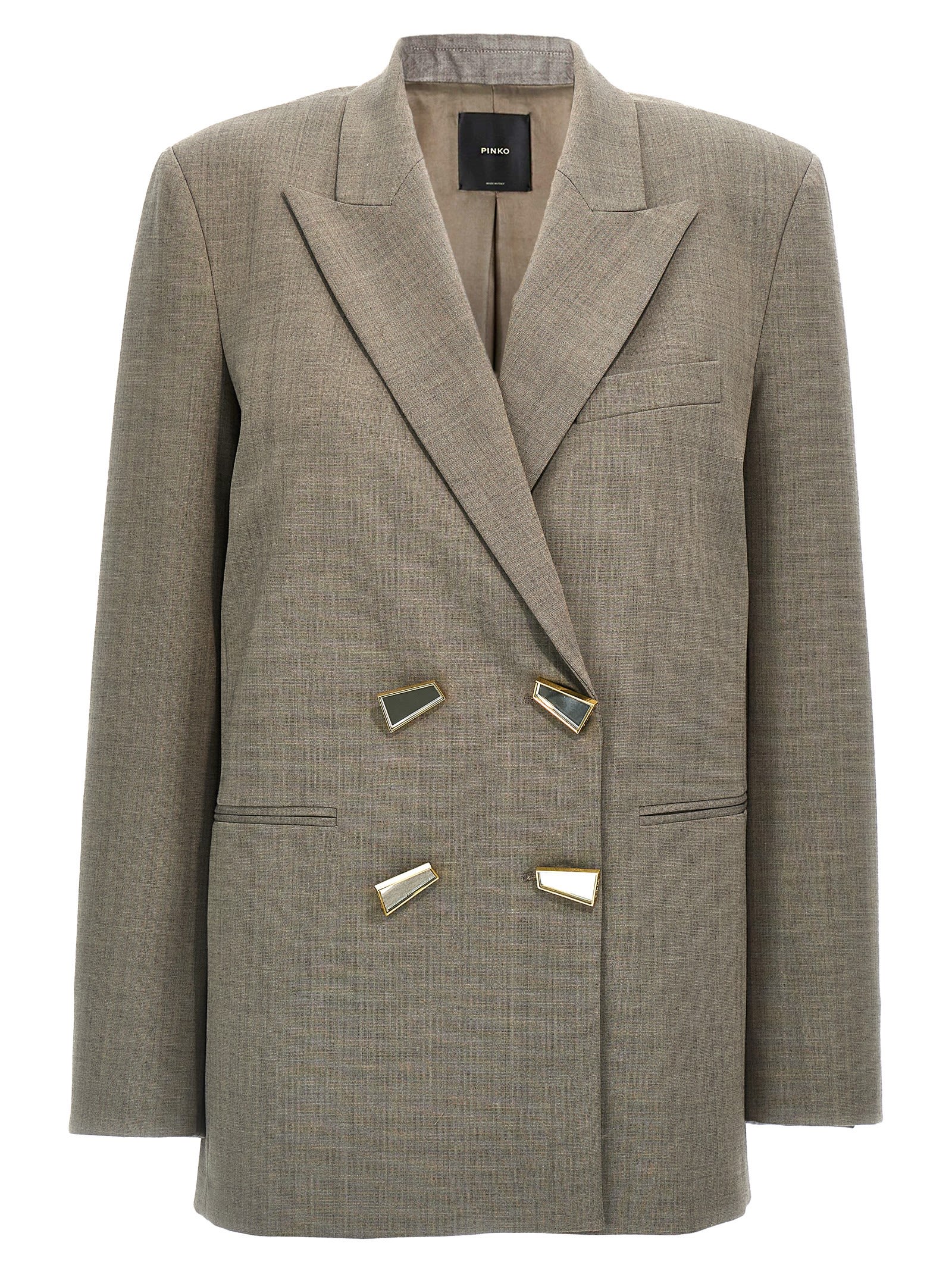 Shop Pinko Elice Blazer In Gray