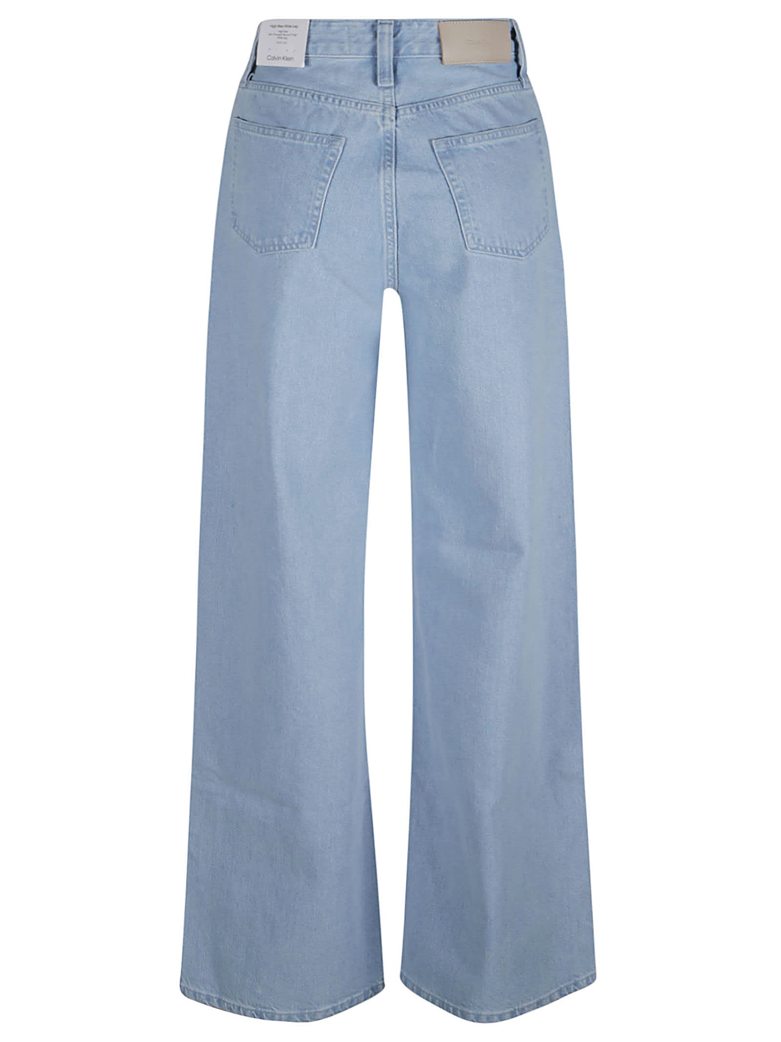 Shop Calvin Klein High Rish Wide Jeans In Azure