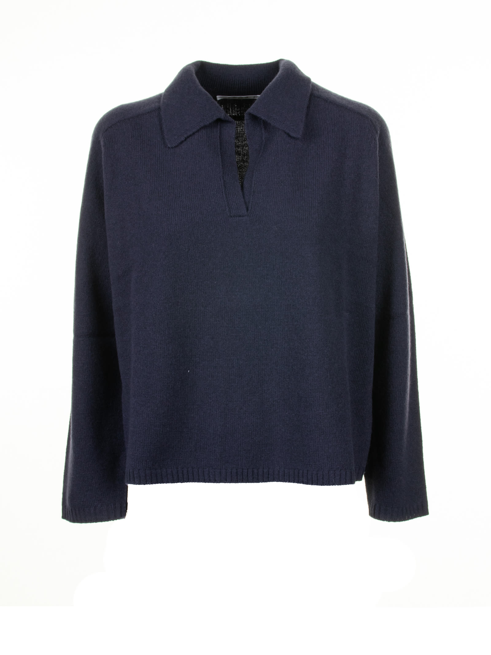 Kangra Blue Polo Shirt In Merino Wool