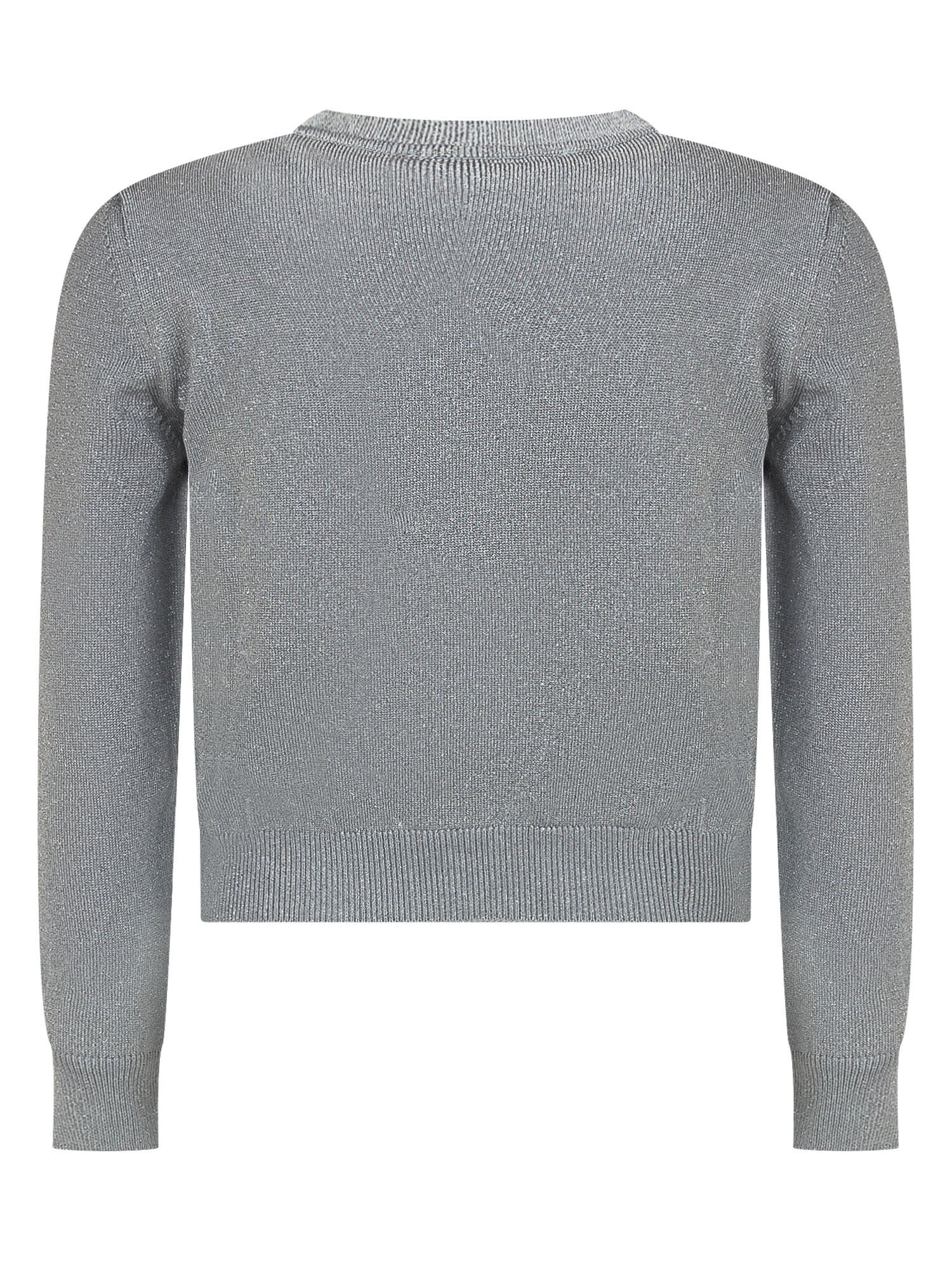 Shop Young Versace Sweater With Logo In Silver