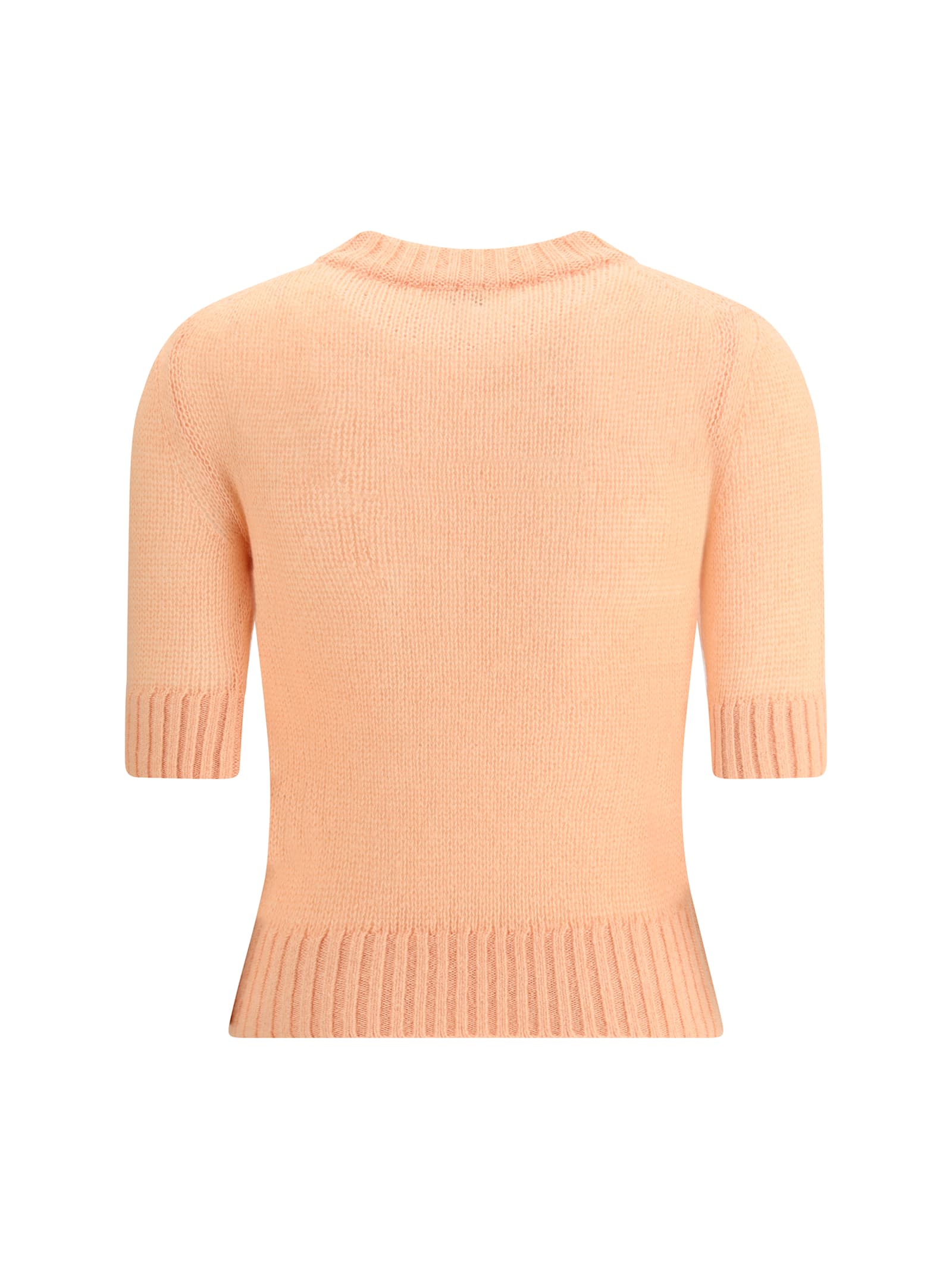 Chloé Wool And Silk Logo-applique Top In Pink