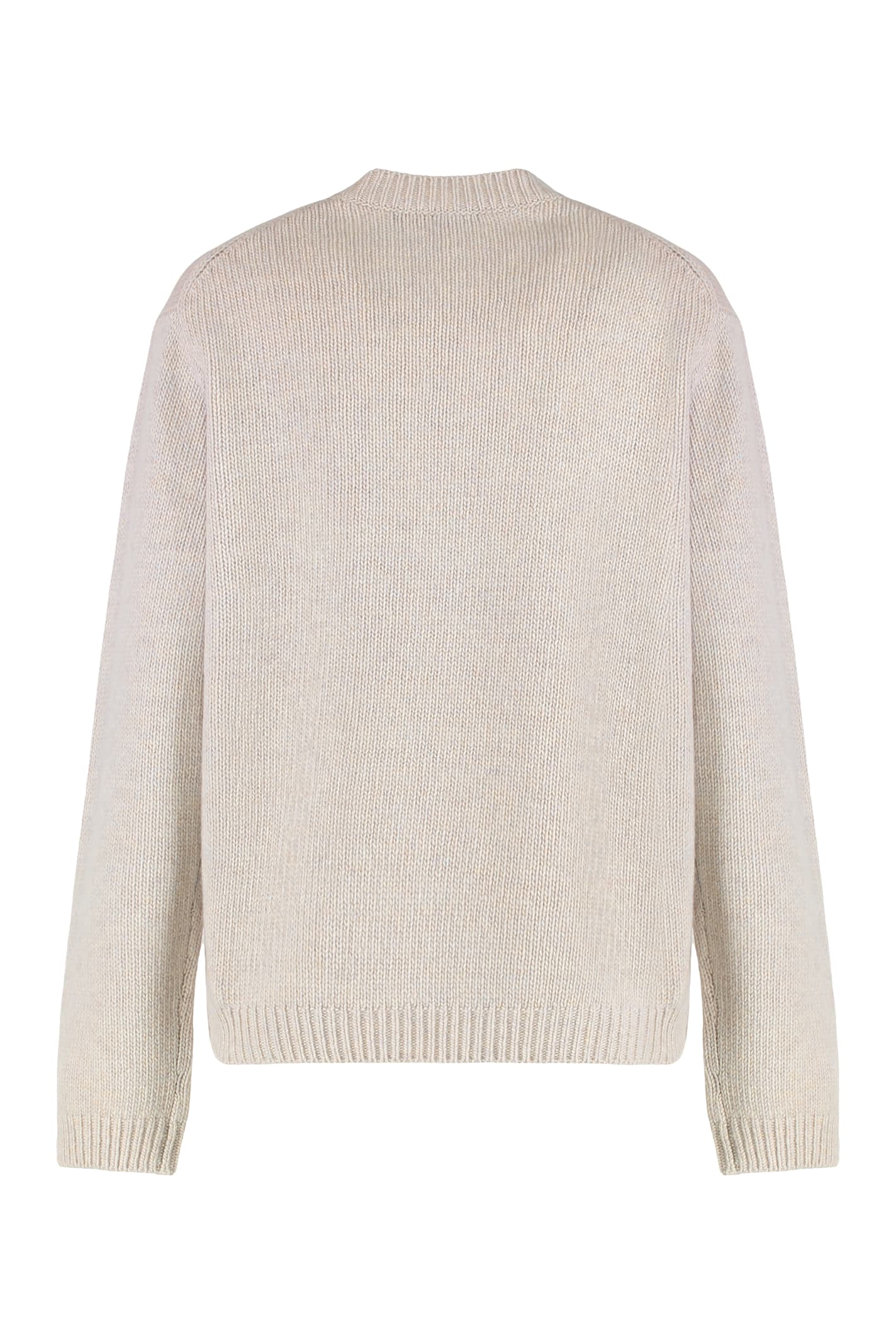 Maison Kitsuné Dressed Fox Intarsia Wool Jumper Knitwear White In White