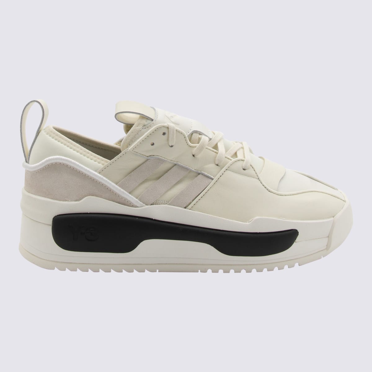 Shop Y-3 Ivory Leather Rivalry Sneakers In Cream White/off White/black