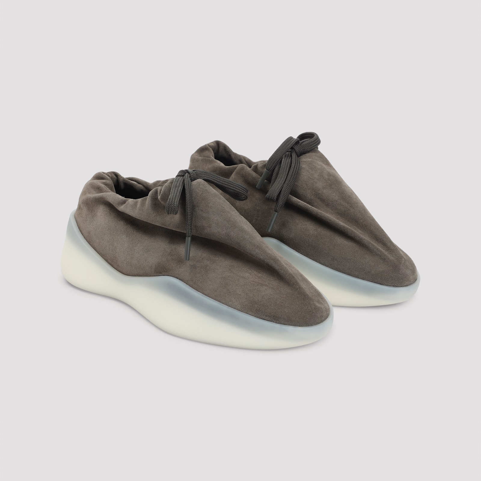 Fear Of God Suede Round Toe Sneakers With Rubber Sole In Green