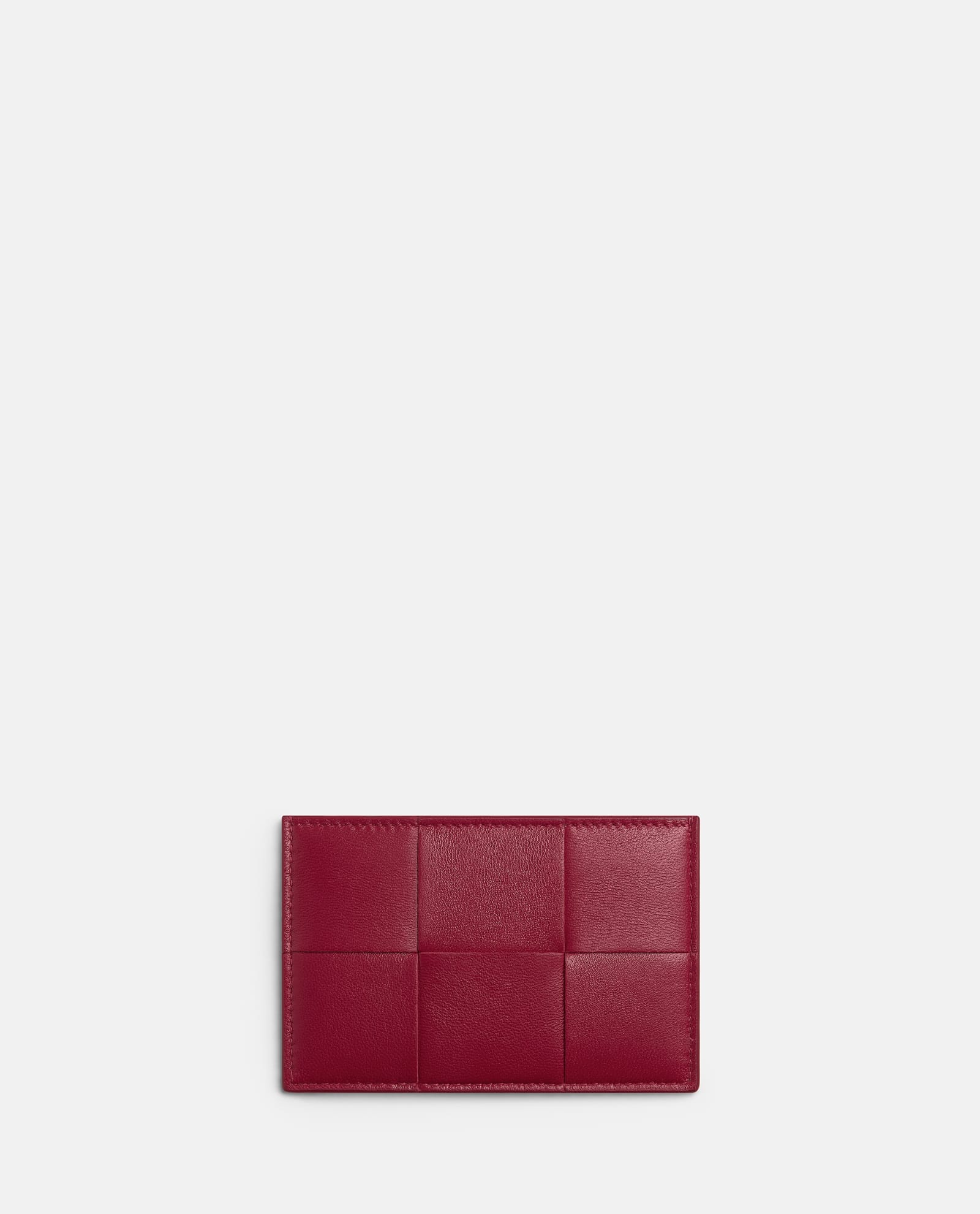 Bottega Veneta Bicolor Leather Cardholder In Burgundy