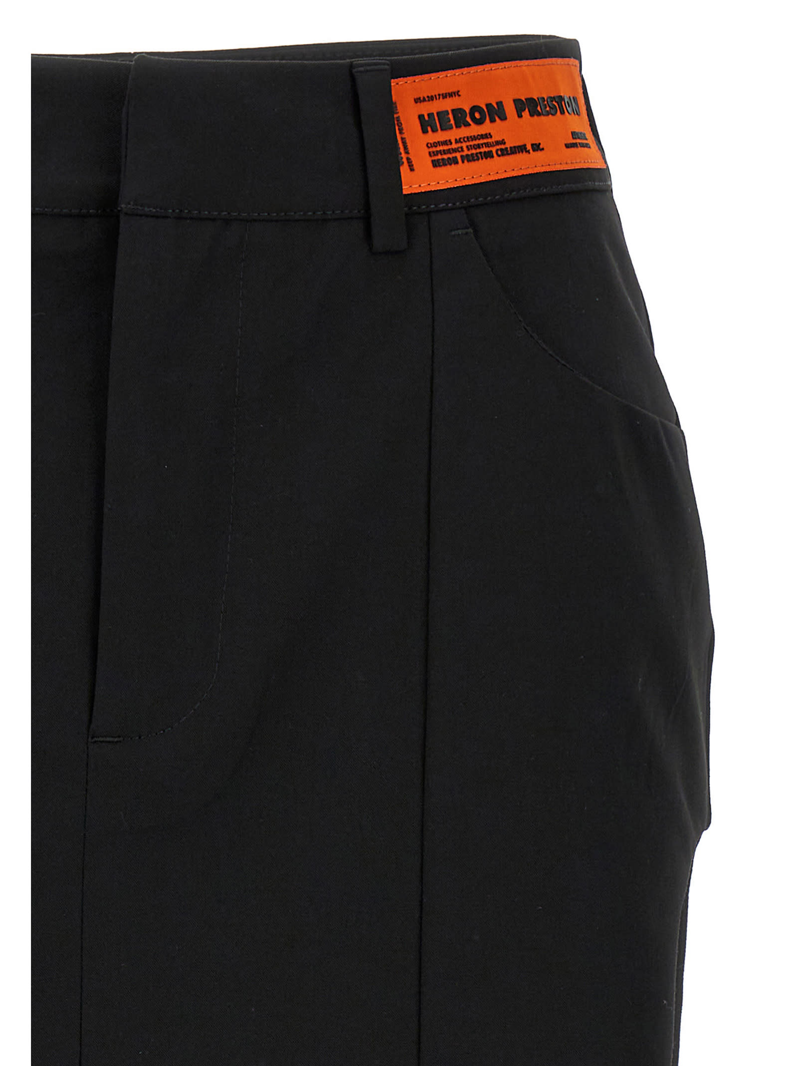 Shop Heron Preston Gabardine Cut Out Skirt In Black