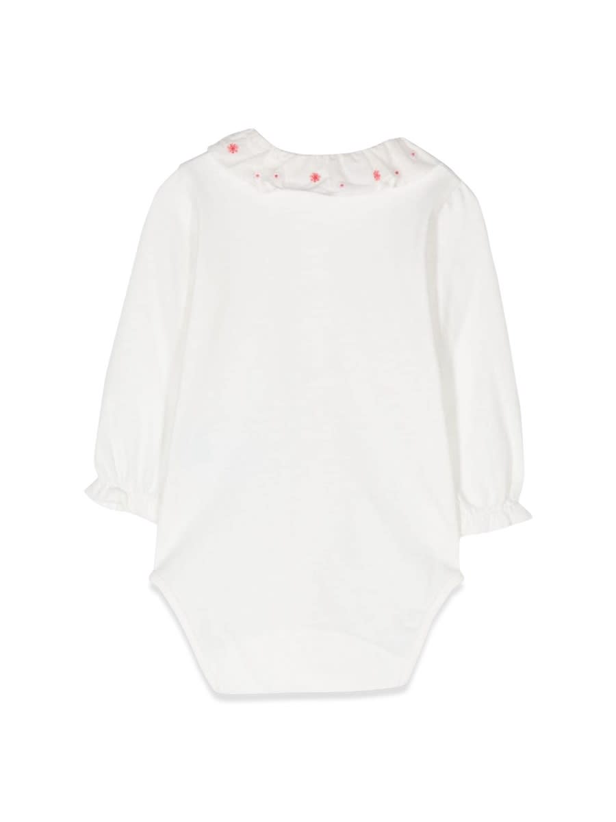Shop Tartine Et Chocolat Body10 Polo Sleeves Longues In White