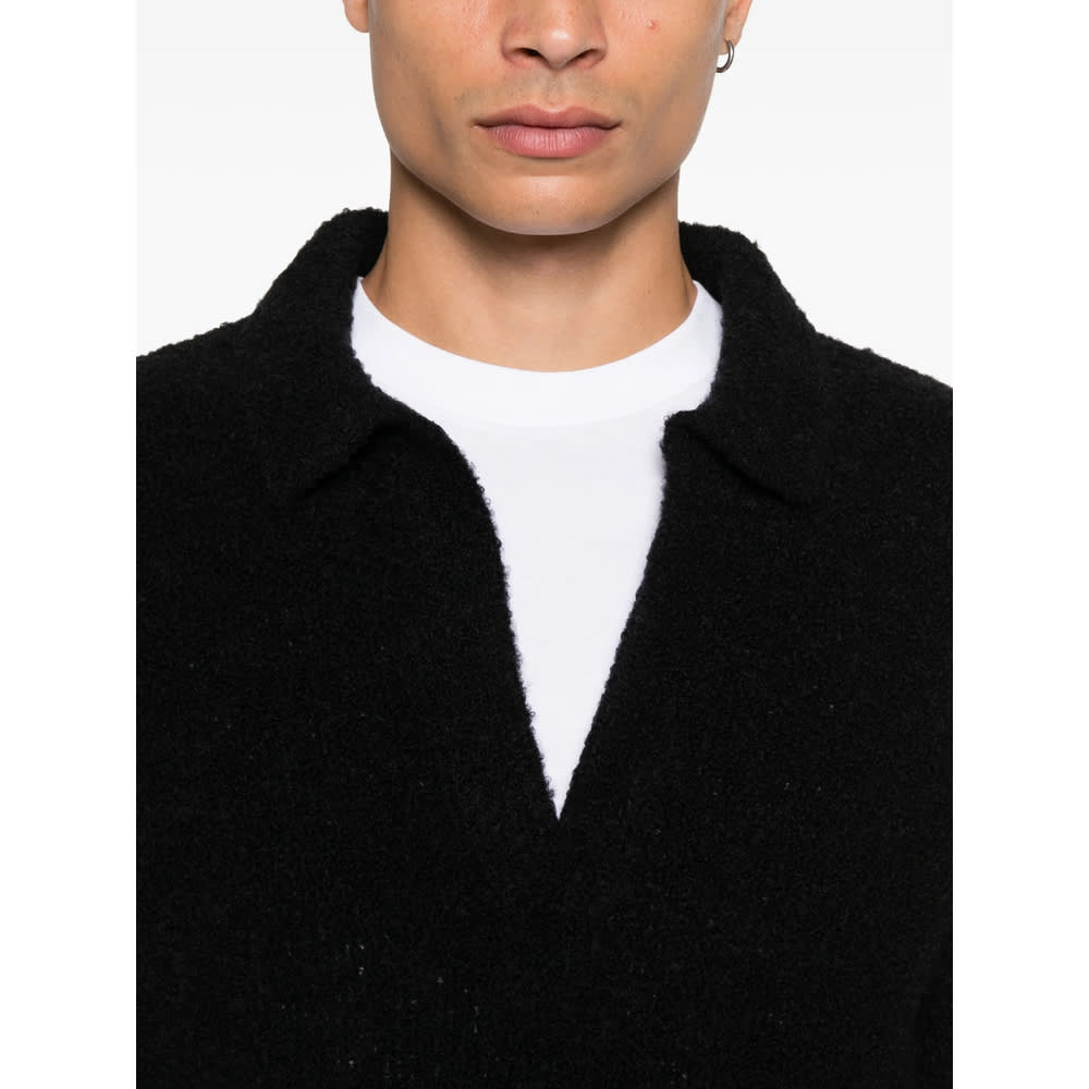 Seven Gauge Fabric Sweaters In Black