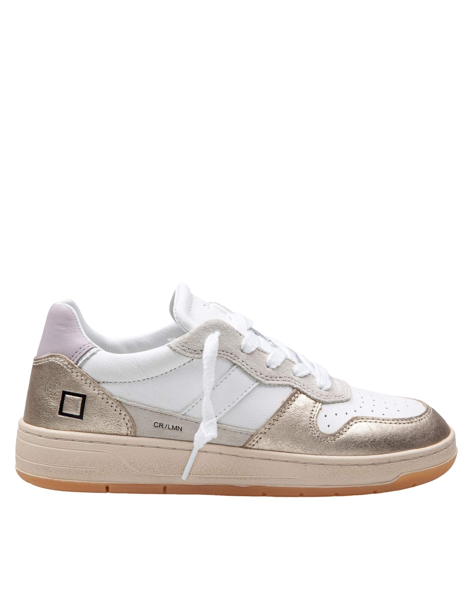 D. A.T. E. Court 2.0 Leather Sneakers White And Gold Color