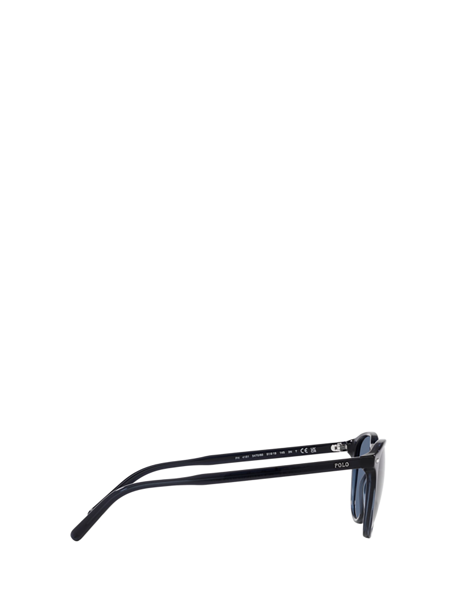 Shop Polo Ralph Lauren Ph4181 Shiny Transparent Navy Blue Sunglasses