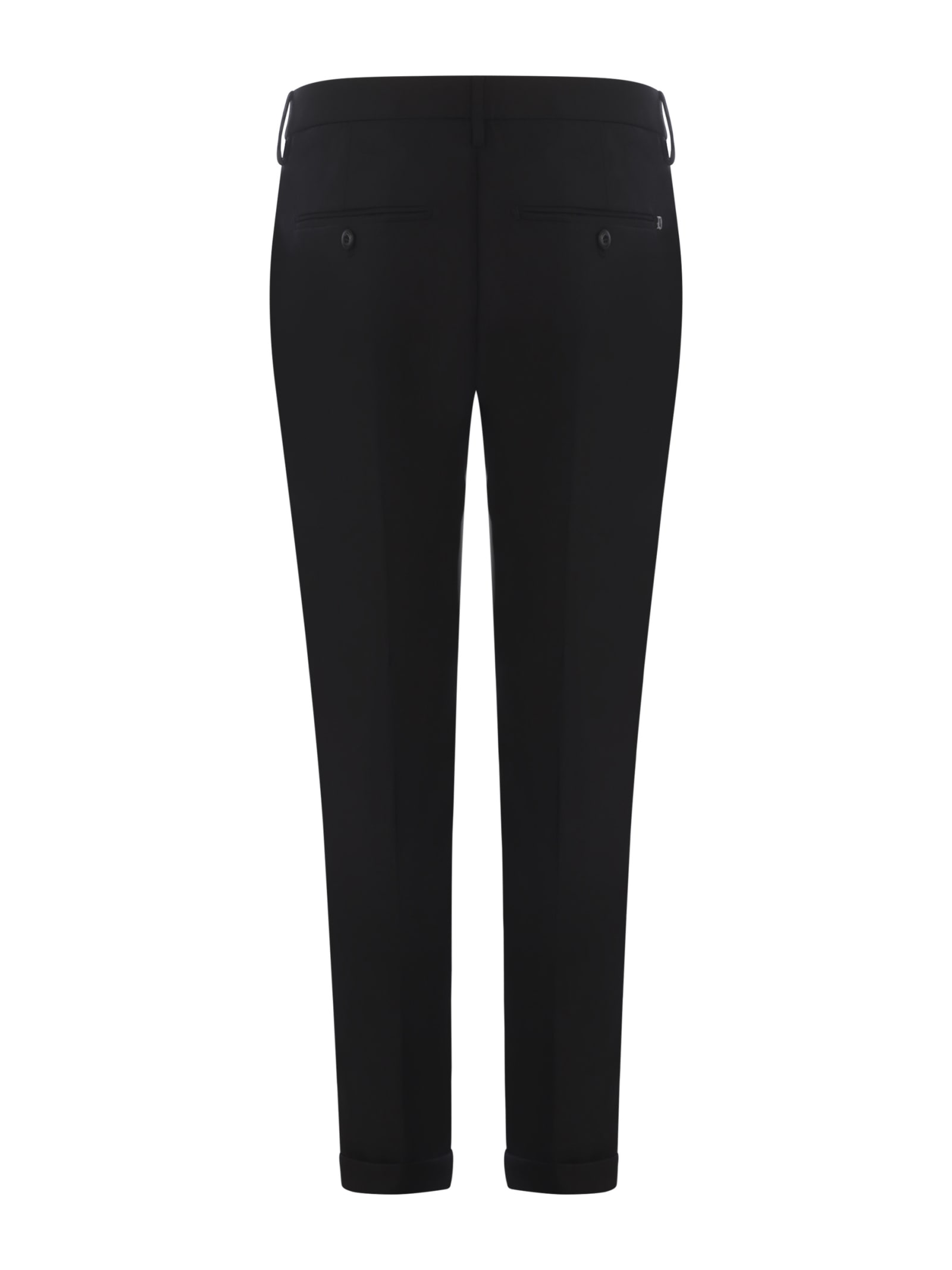 Shop Dondup Trousers  Gaubert In Virgin Wool In Nero