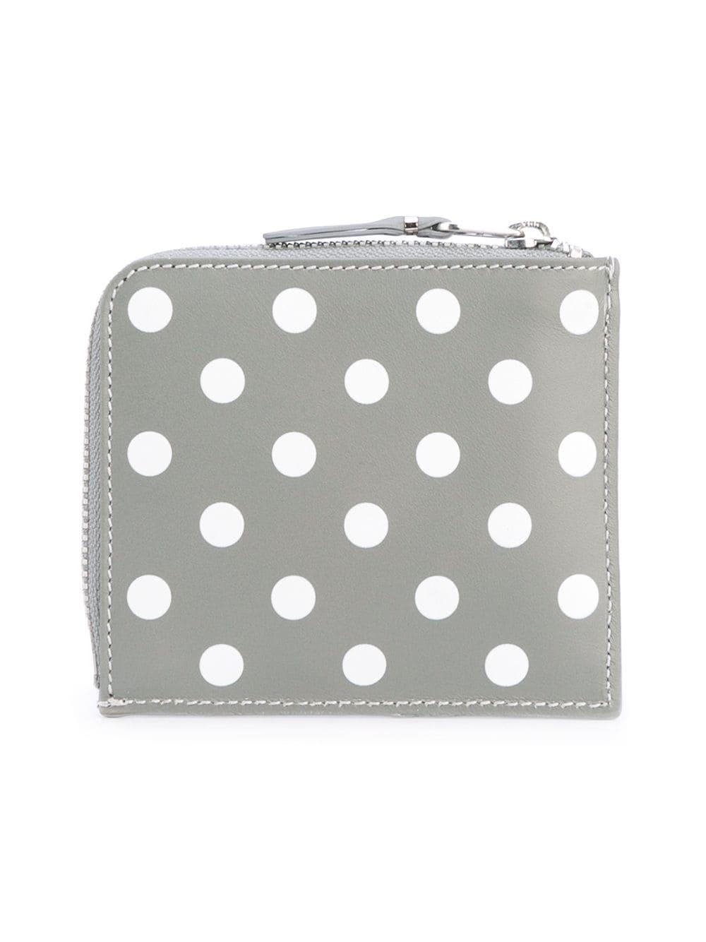 Comme Des Garçons Polka Dot Wallet In Grey Grey