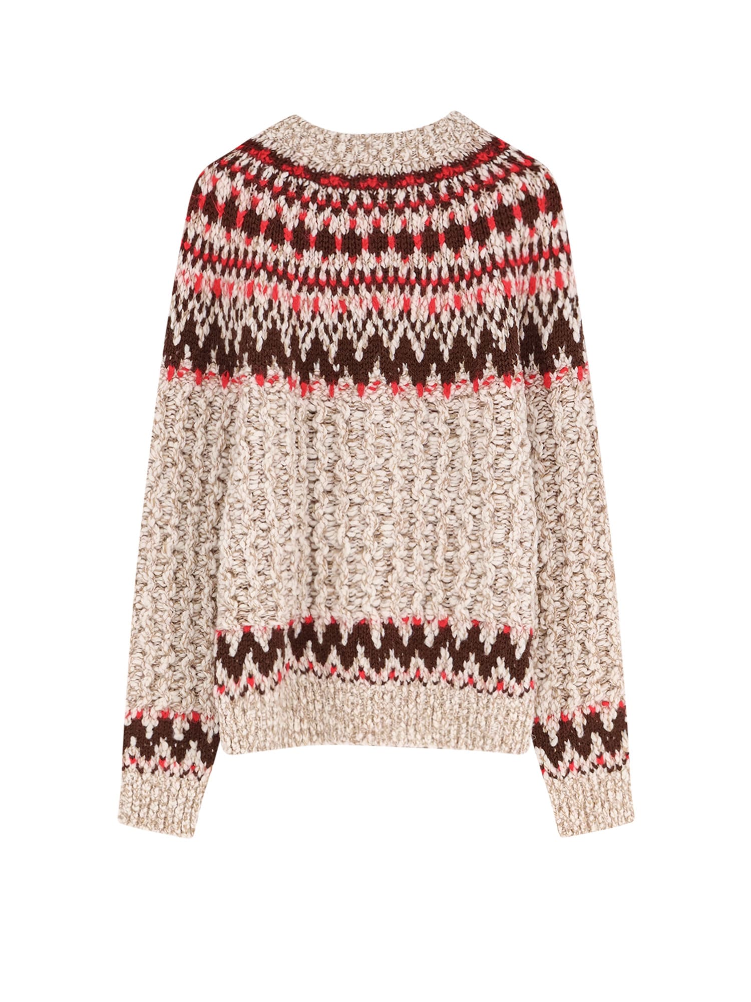 Moncler Jacquard Wool Blend Sweater With Geometric Pattern In Multi