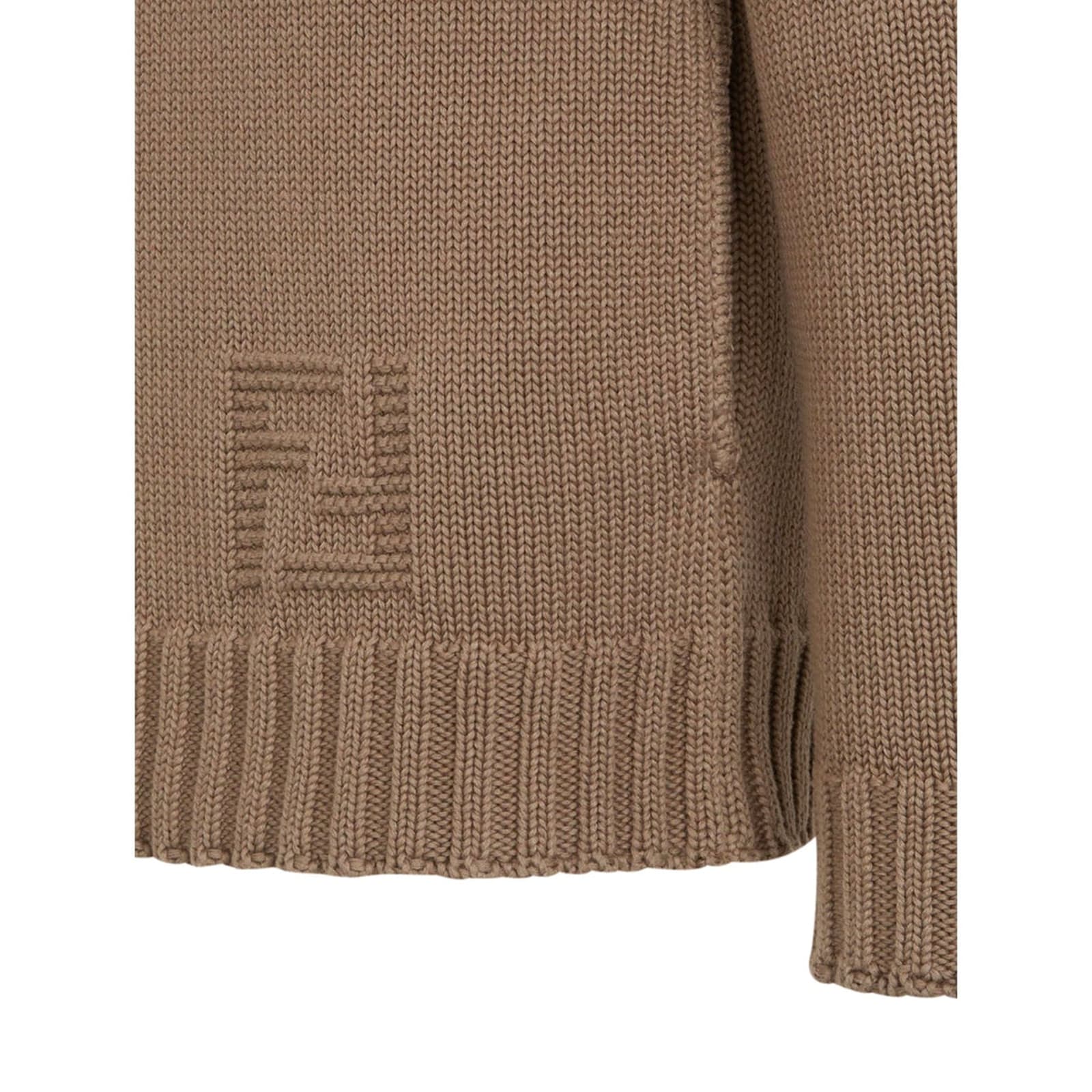 Shop Fendi Cotton Pullover In Beige