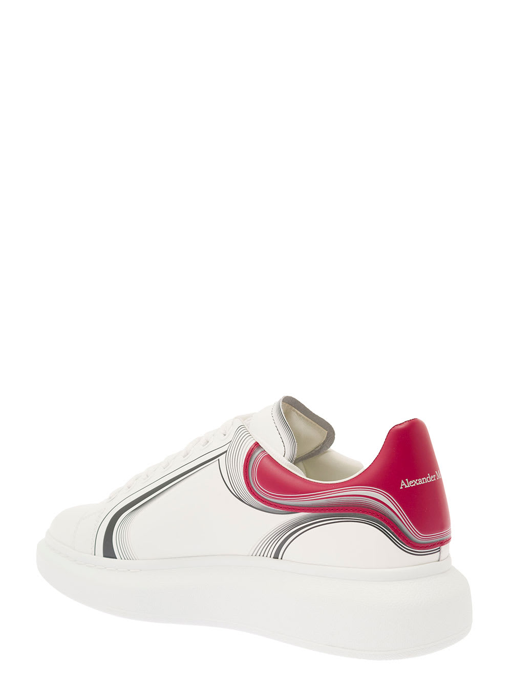 Alexander Mcqueen Leather Oversized Sneakers In Bianco