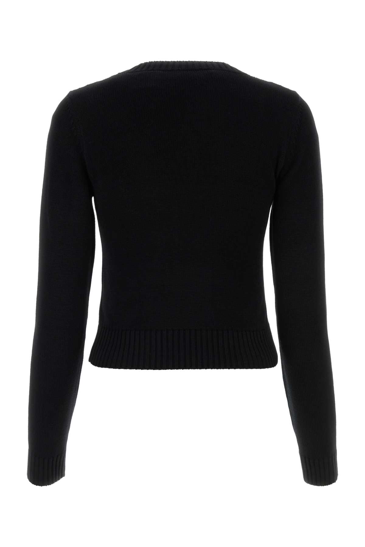 Shop Palm Angels Black Cotton Sweater In Blackoff