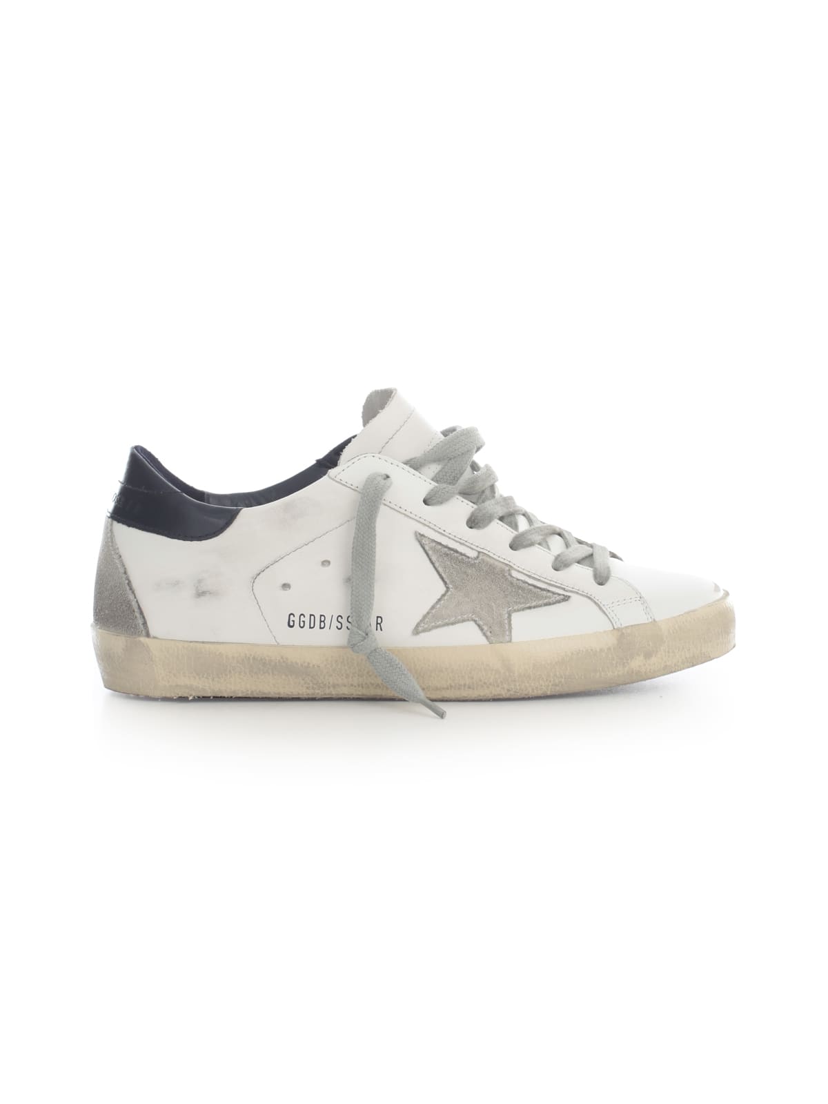 GOLDEN GOOSE SUPER-STAR LEATHER UPPER SUEDE STAR SHINY LEATHER HEEL,11855119