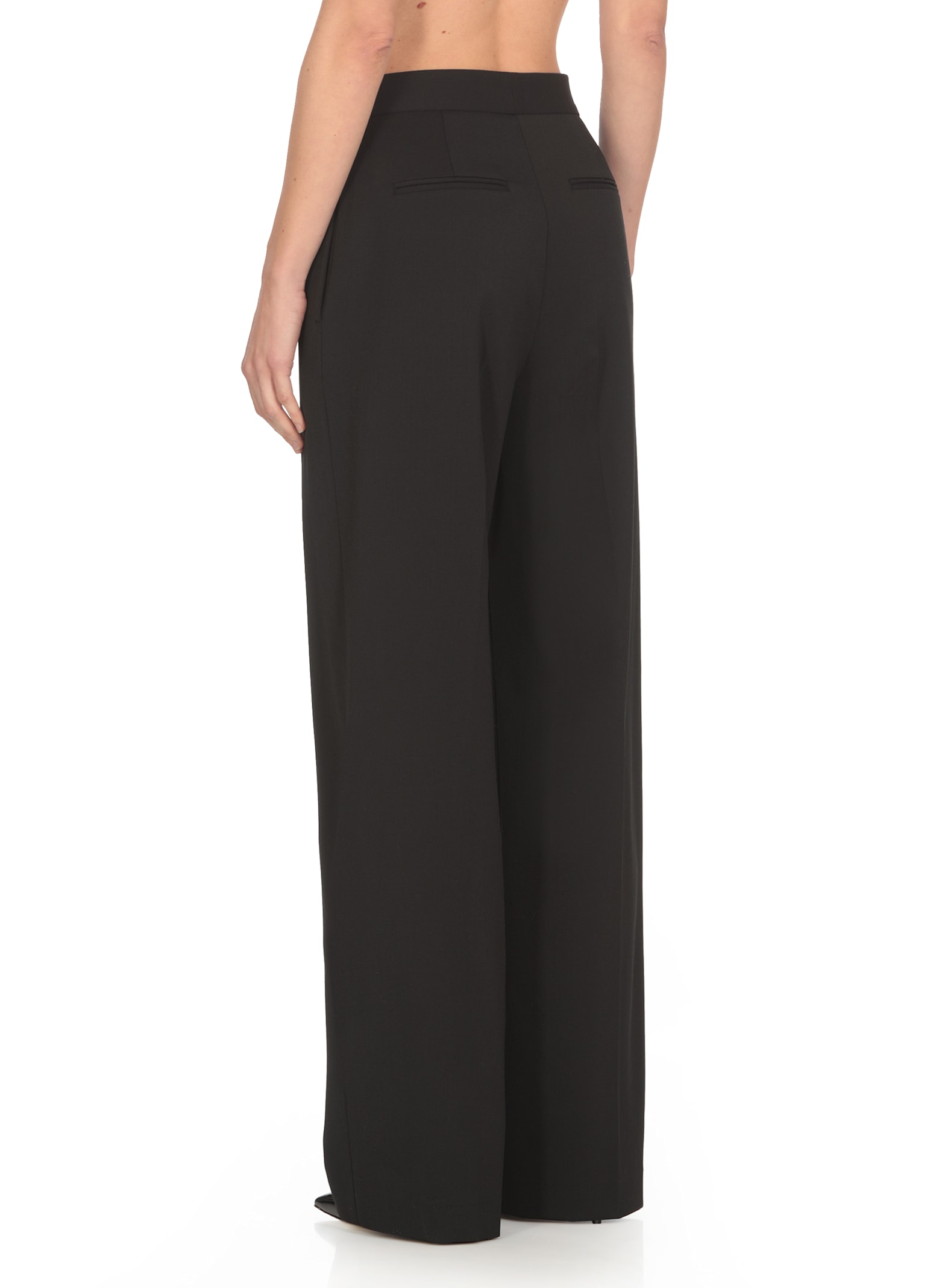 Shop Msgm Wool Blend Pants In Black