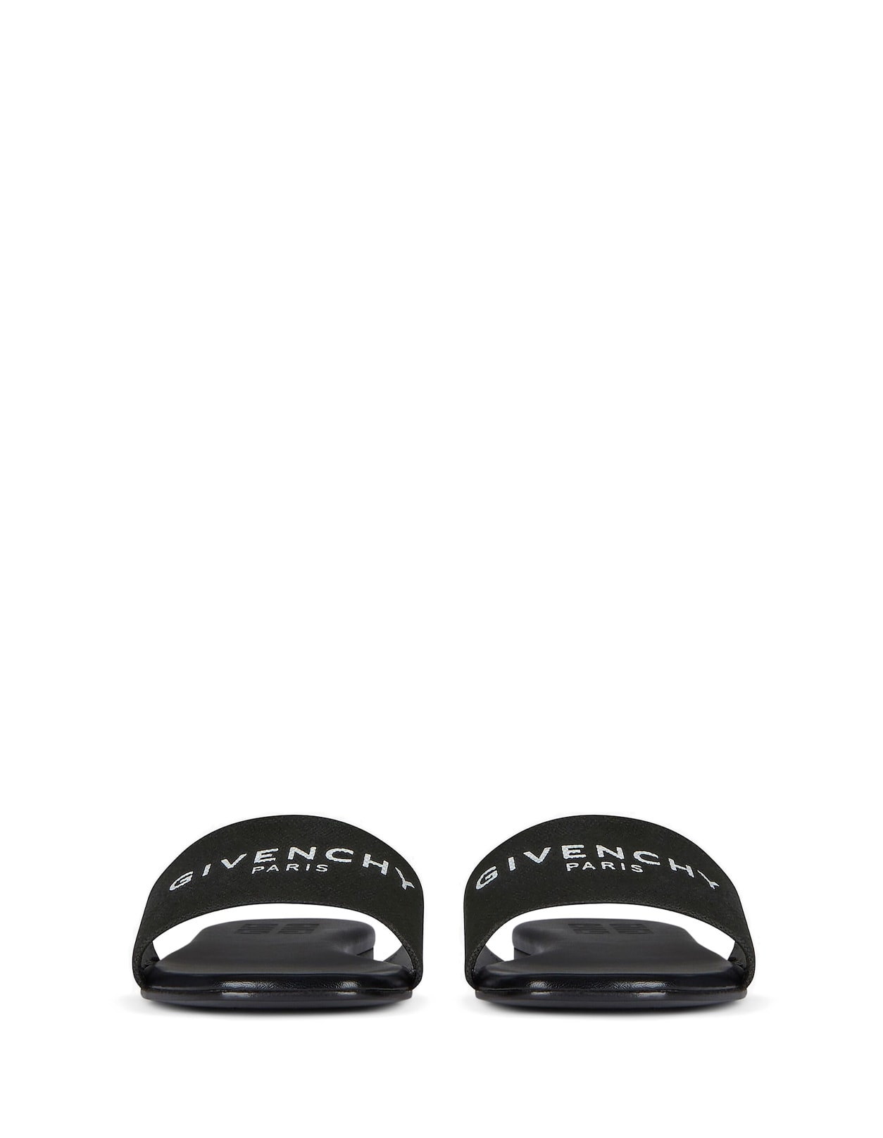 Shop Givenchy 4g Flat Mules In Black Canvas