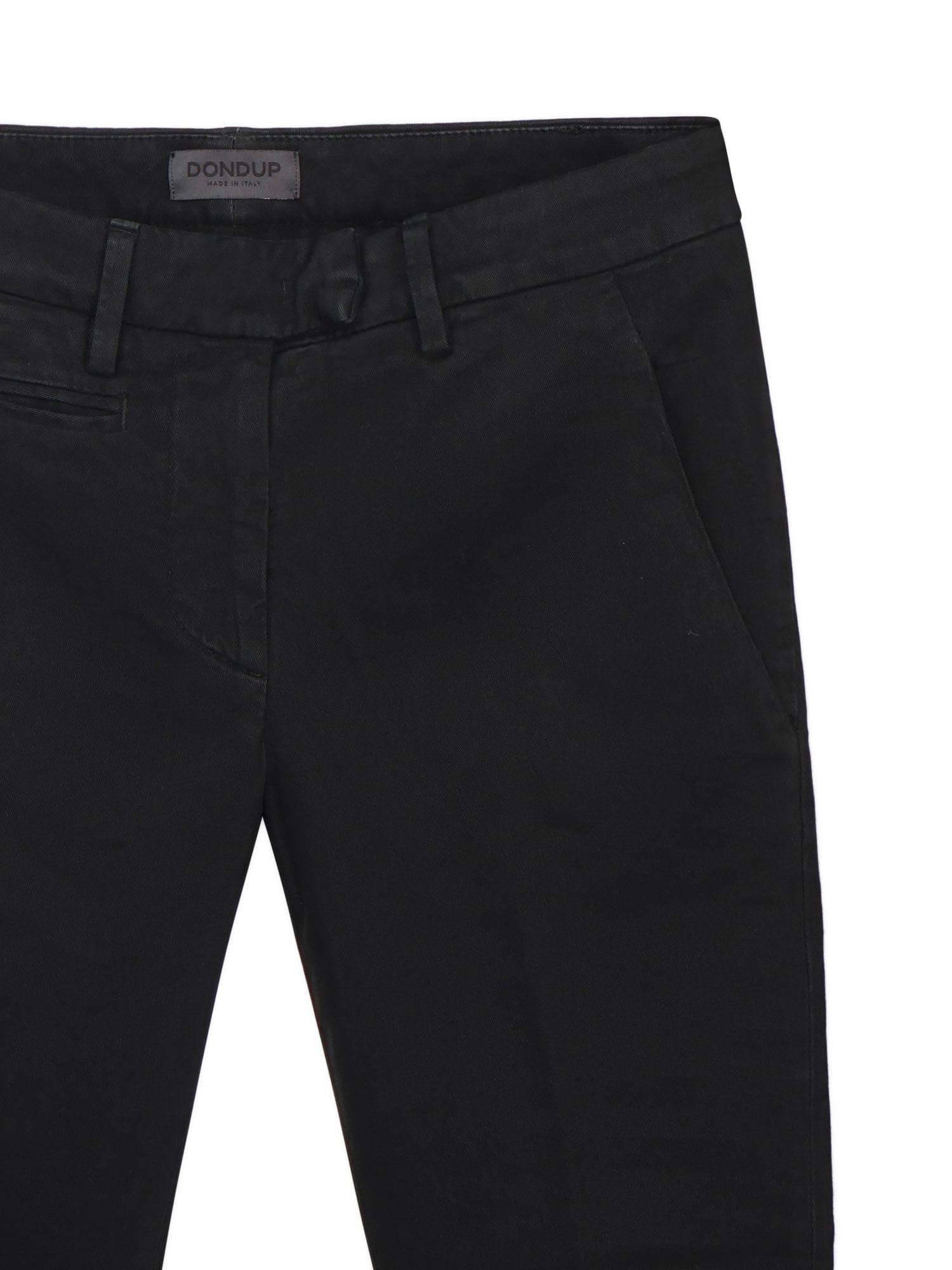 Dondup Perfect Cotton Gabardine Trousers In Black