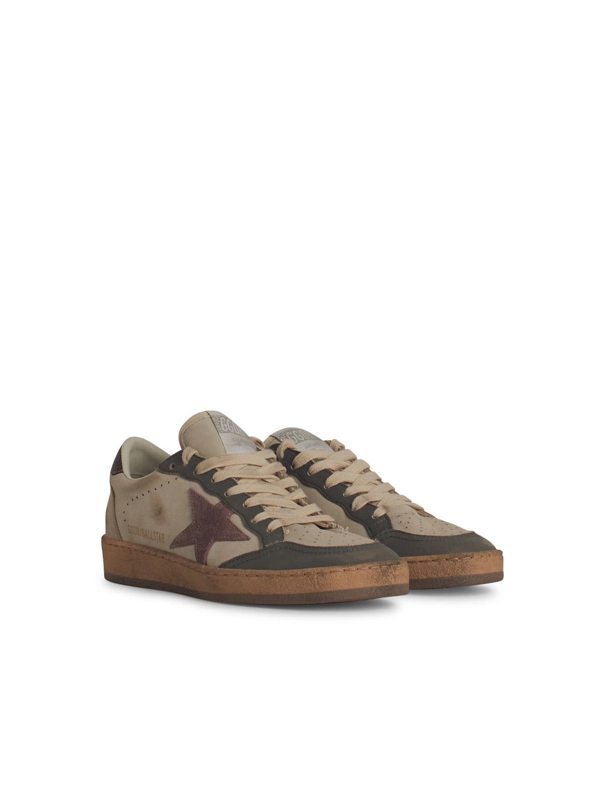 Golden Goose Ball Star Beige Leather Sneakers In Beige