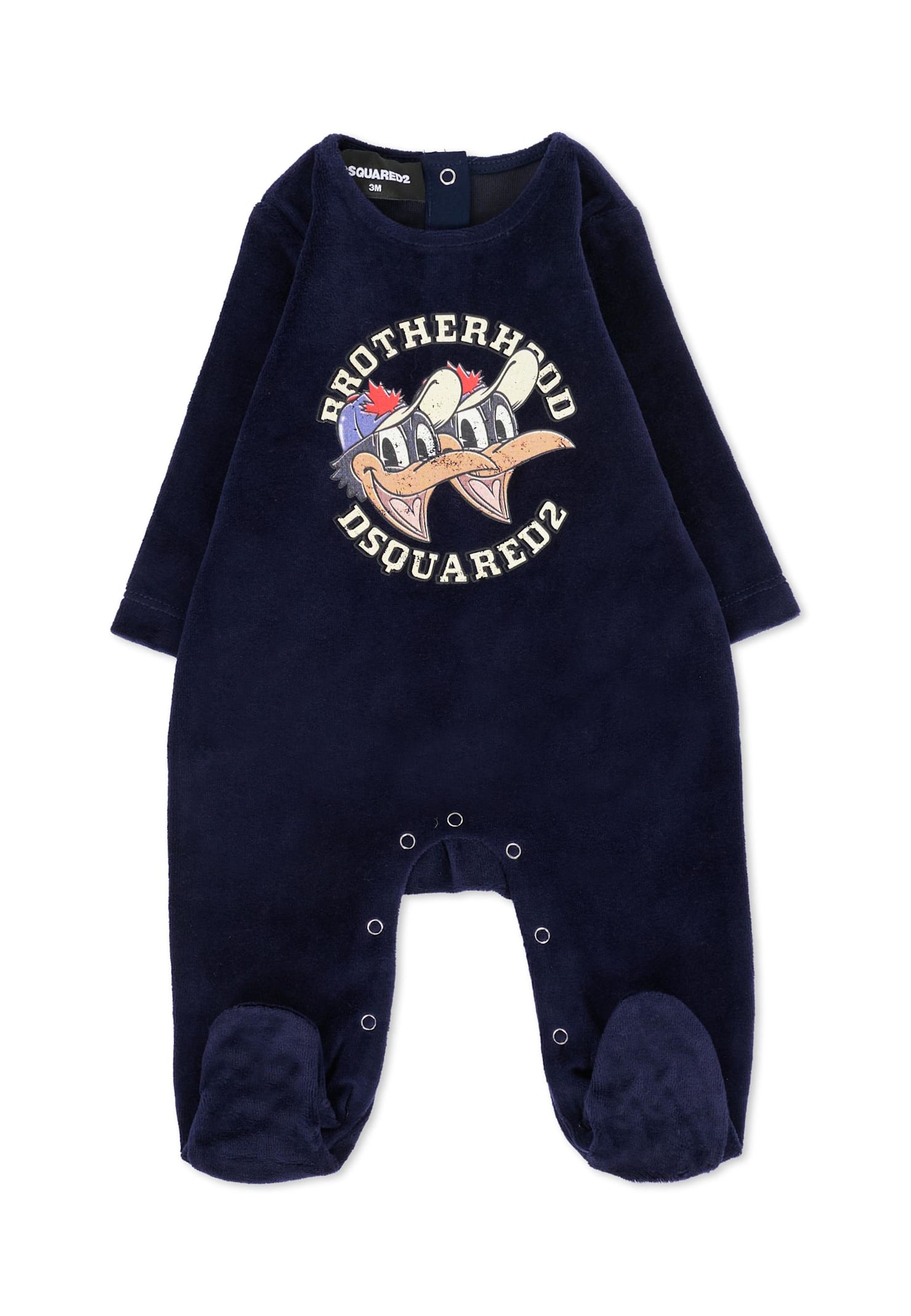 Dsquared2 Blue Babygrow For Baby Boy With Duck Print In Blue