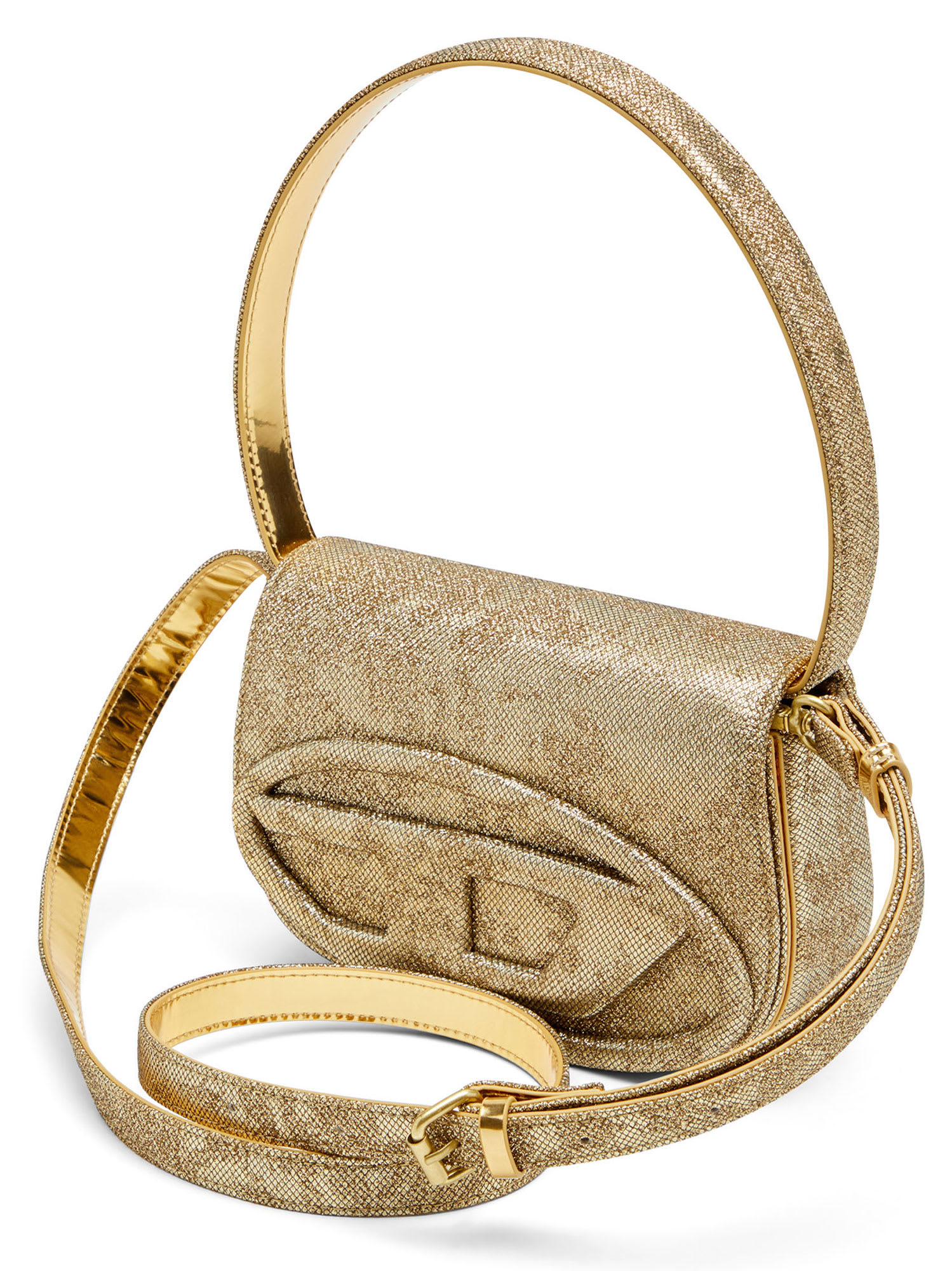 Diesel Women 1dr Glitter Fabric Shoulder Bag In Blue
