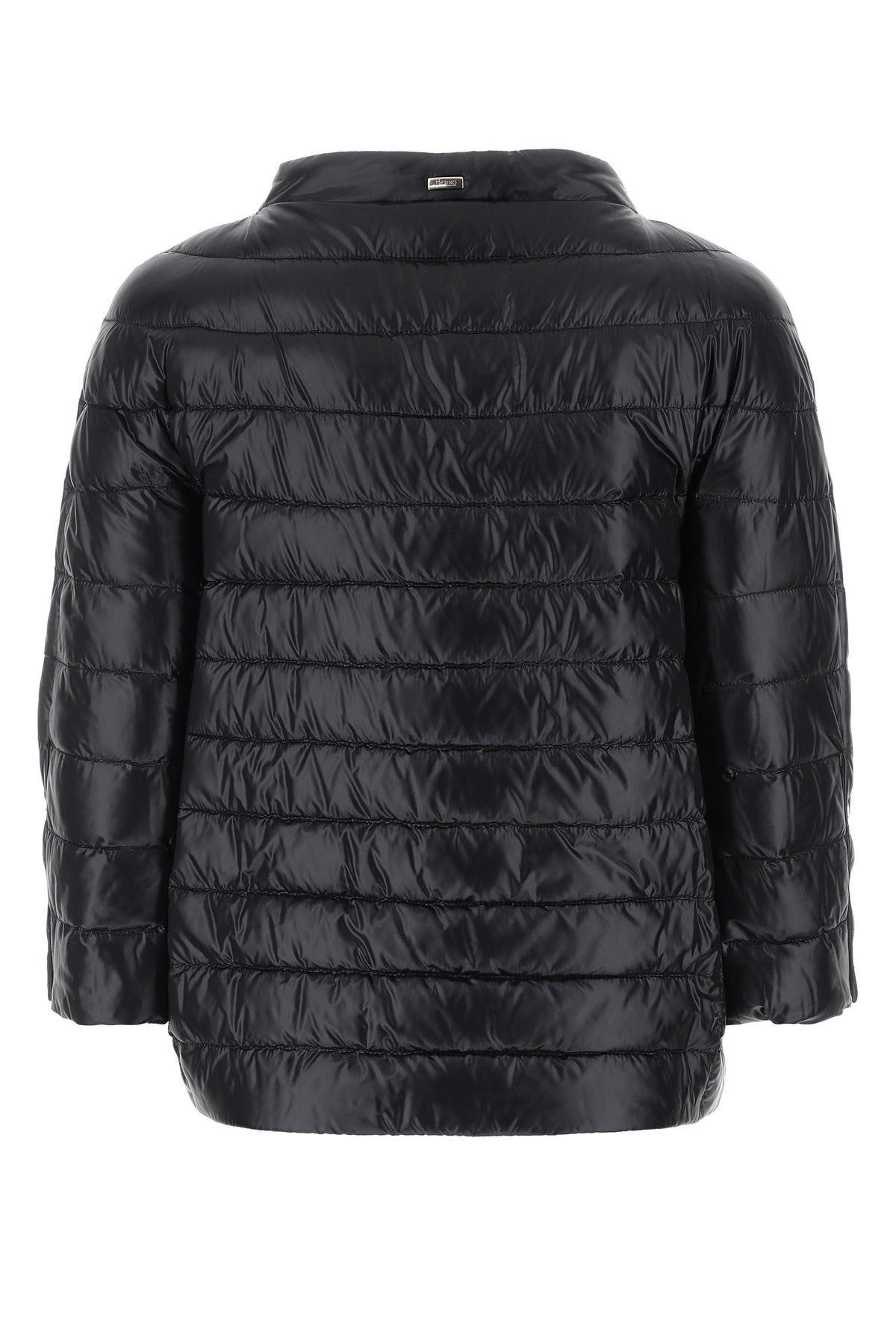 Shop Herno Black Nylon Down Jacket