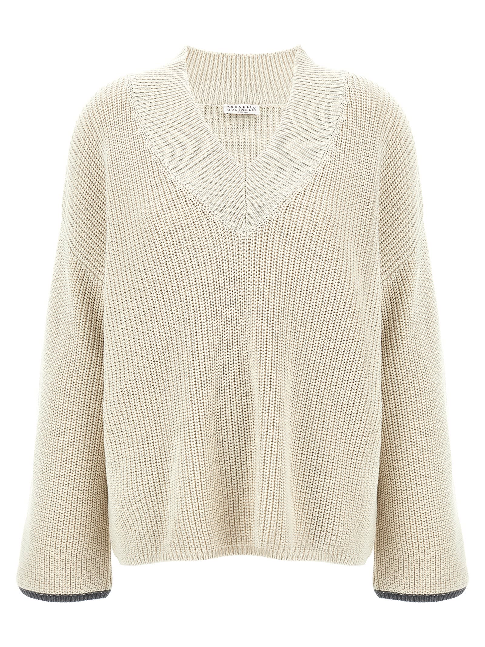 Shop Brunello Cucinelli Monile Sweater In Beige