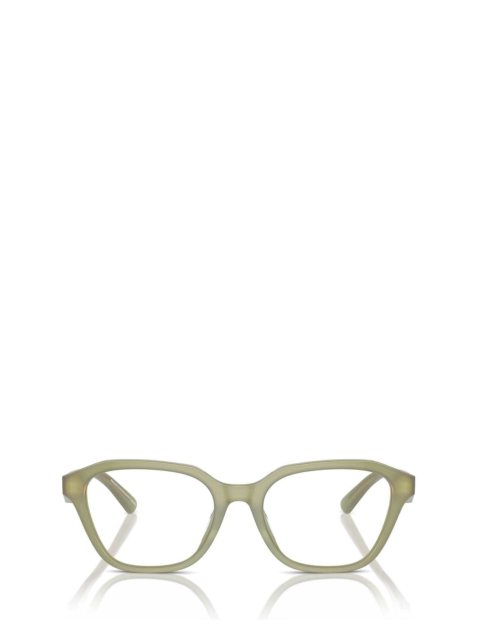Shop Emporio Armani Ea3235u Shiny Opaline Green Glasses