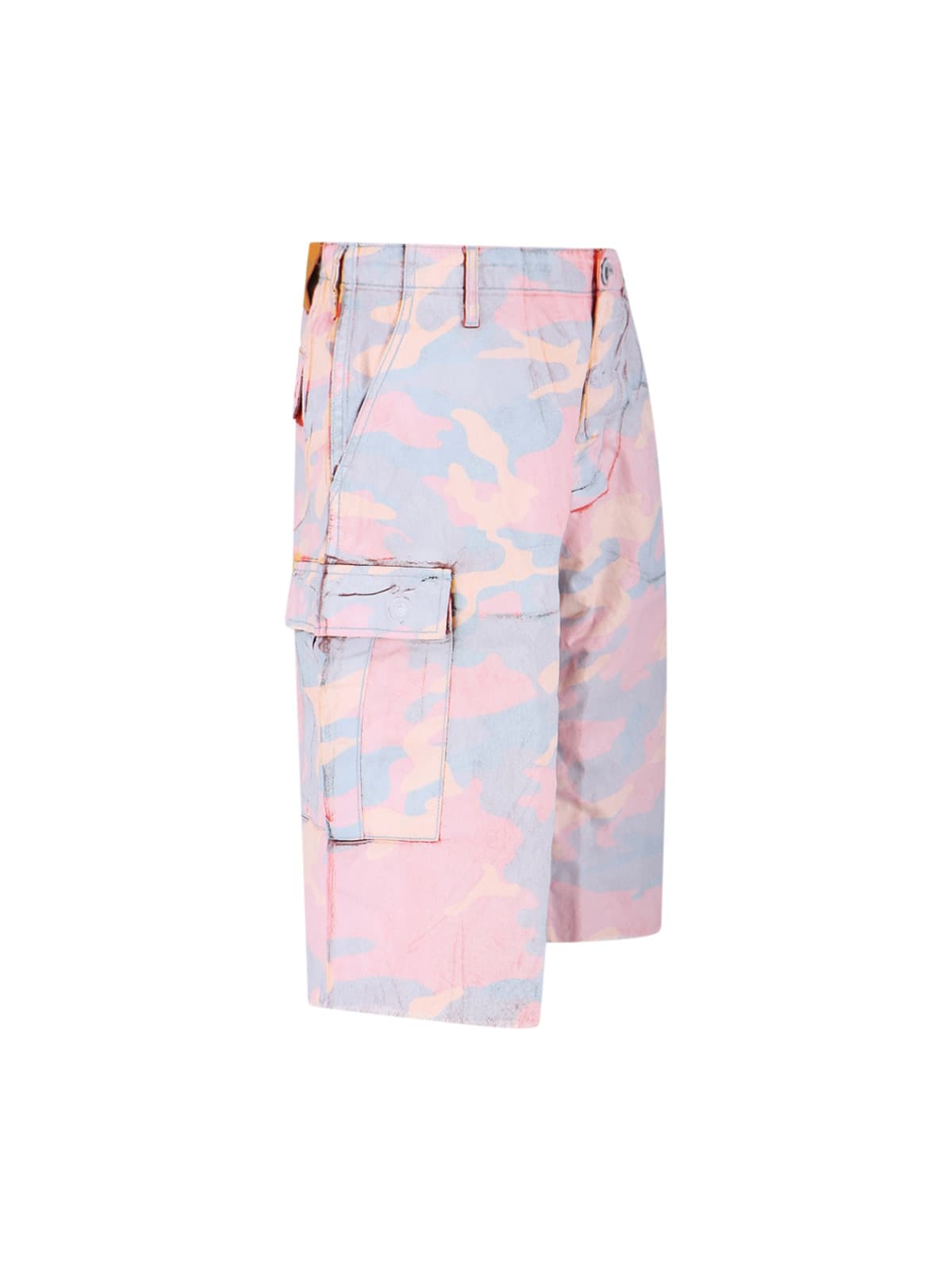 Gallery Dept. Straight-leg Camouflage-print Cotton-twill Cargo Shorts In Pink