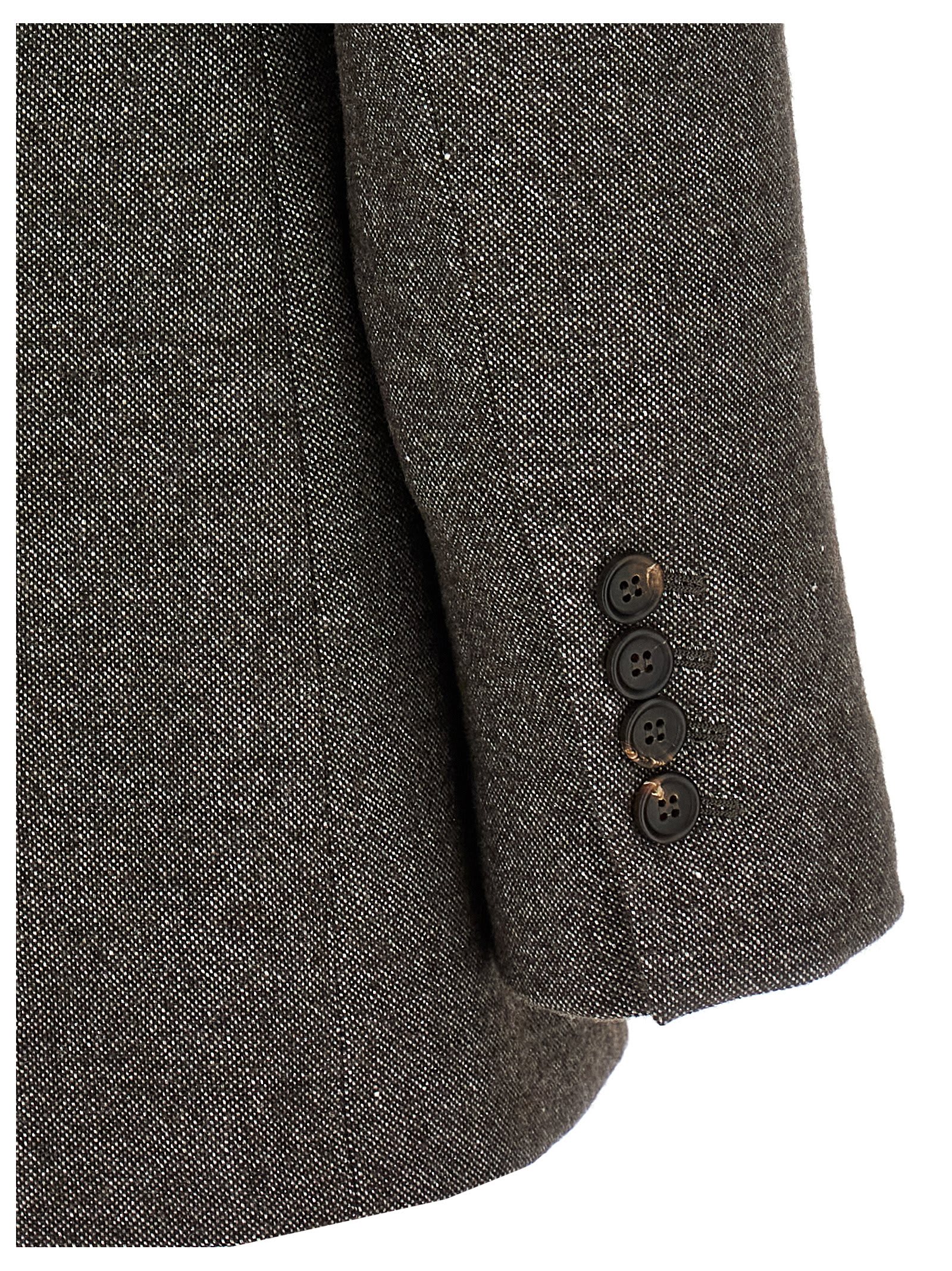 Brunello Cucinelli Blazer Tweed Monile In Brown