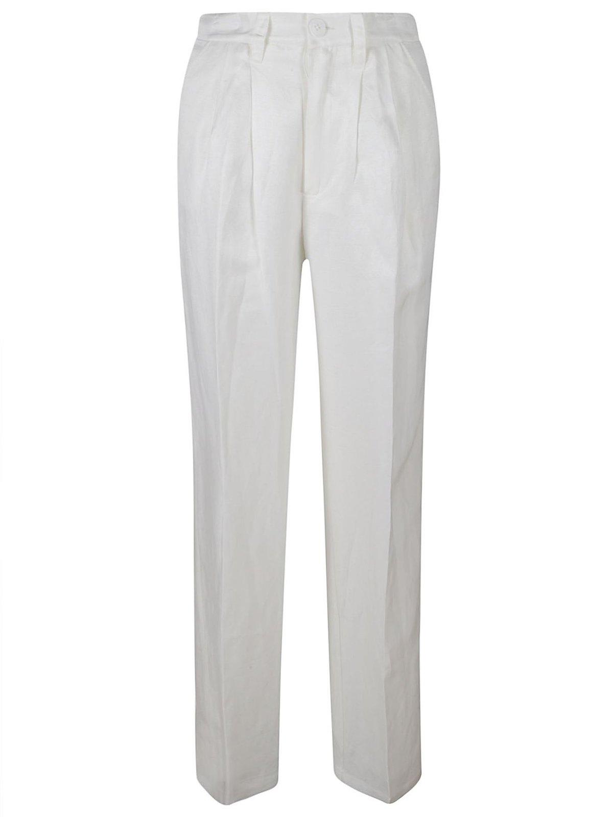 Shop Anine Bing Carrie Pleated Pants In White