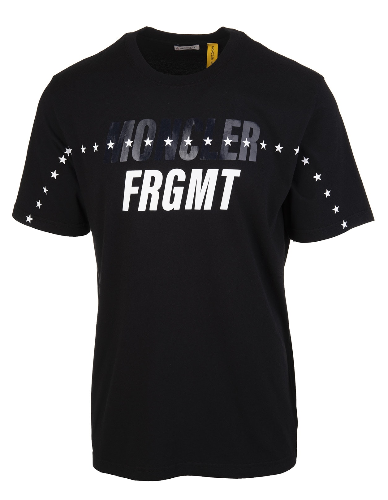 Moncler Man Black Over Fit Frgmt T-shirt With Stars