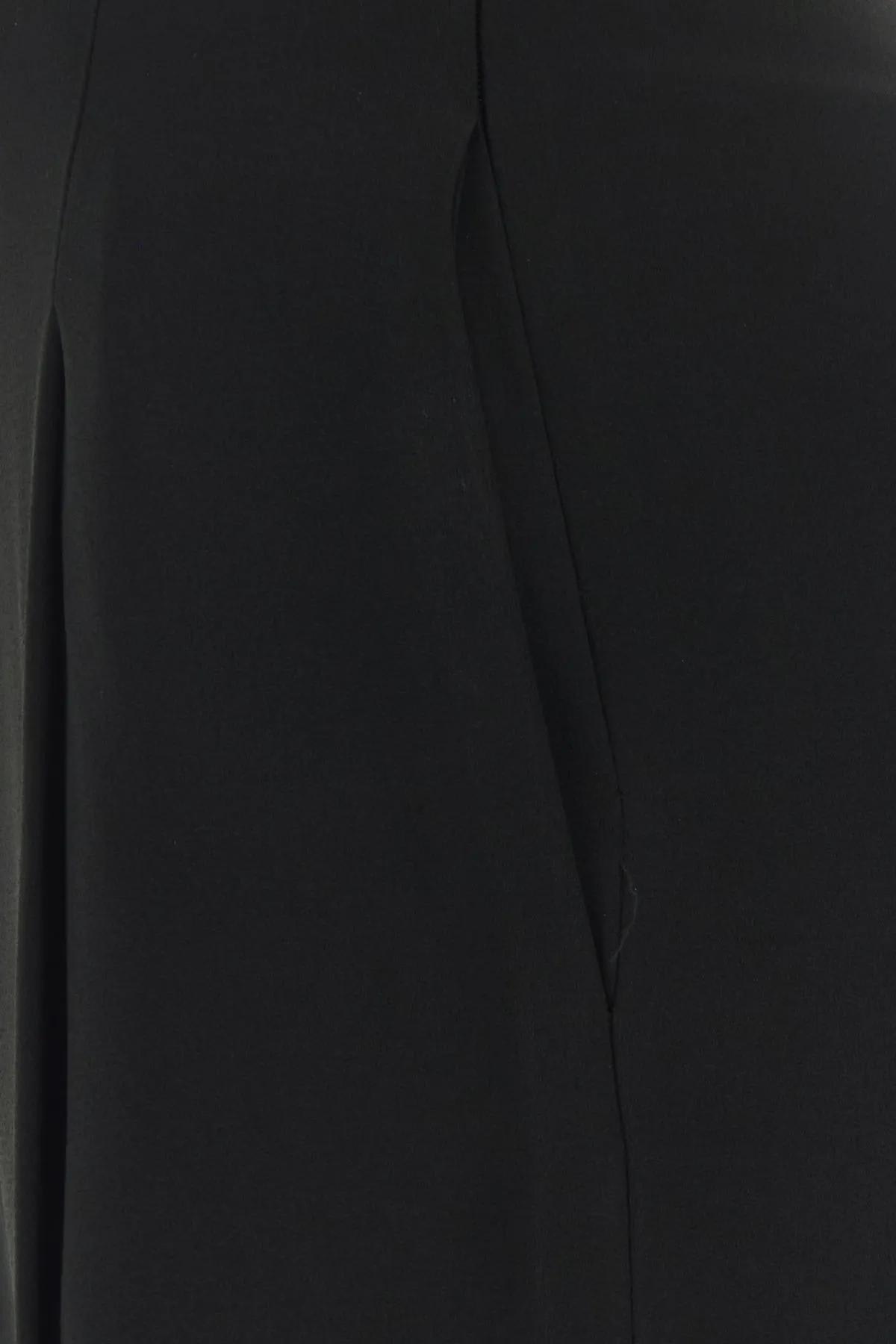 Max Mara Midnight Blue Stretch Cotton Orche Wide-leg Pant In Black