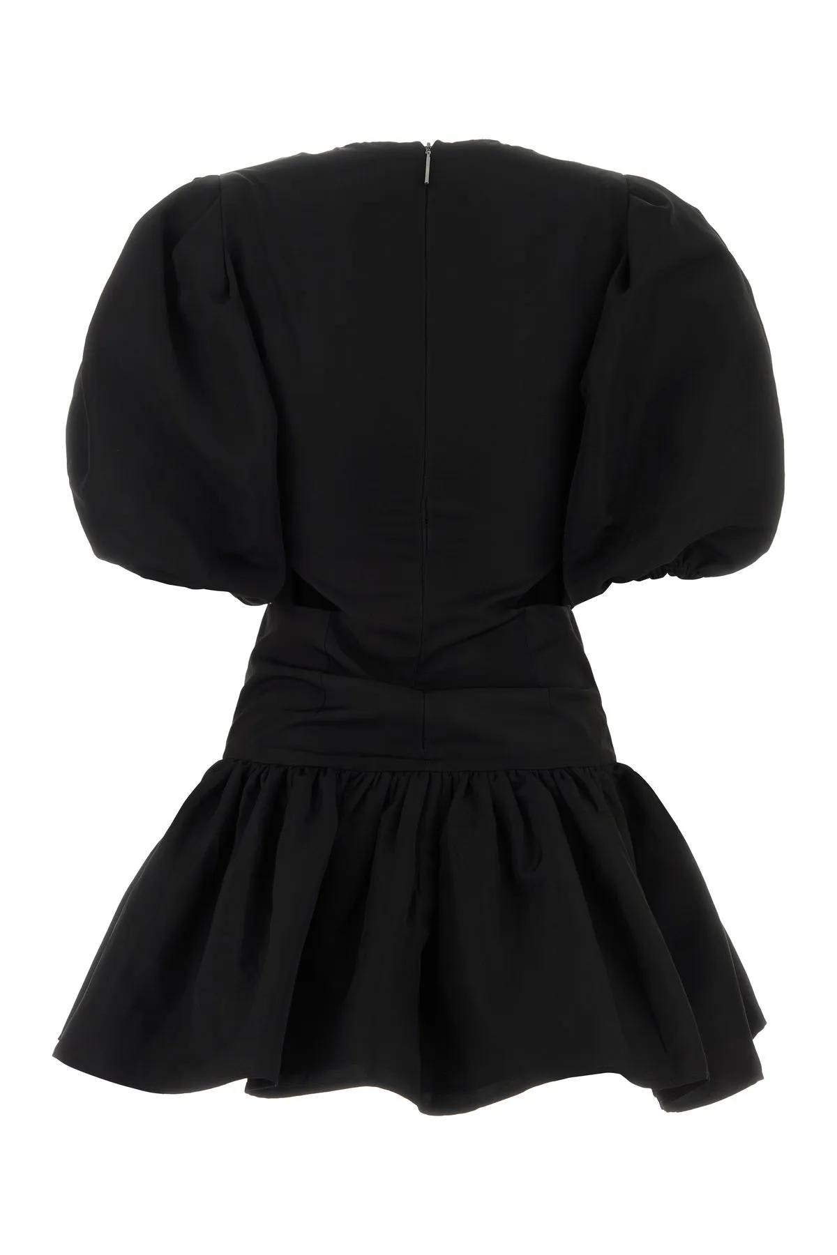 Shop Msgm Black Viscose Blend Mini Dress