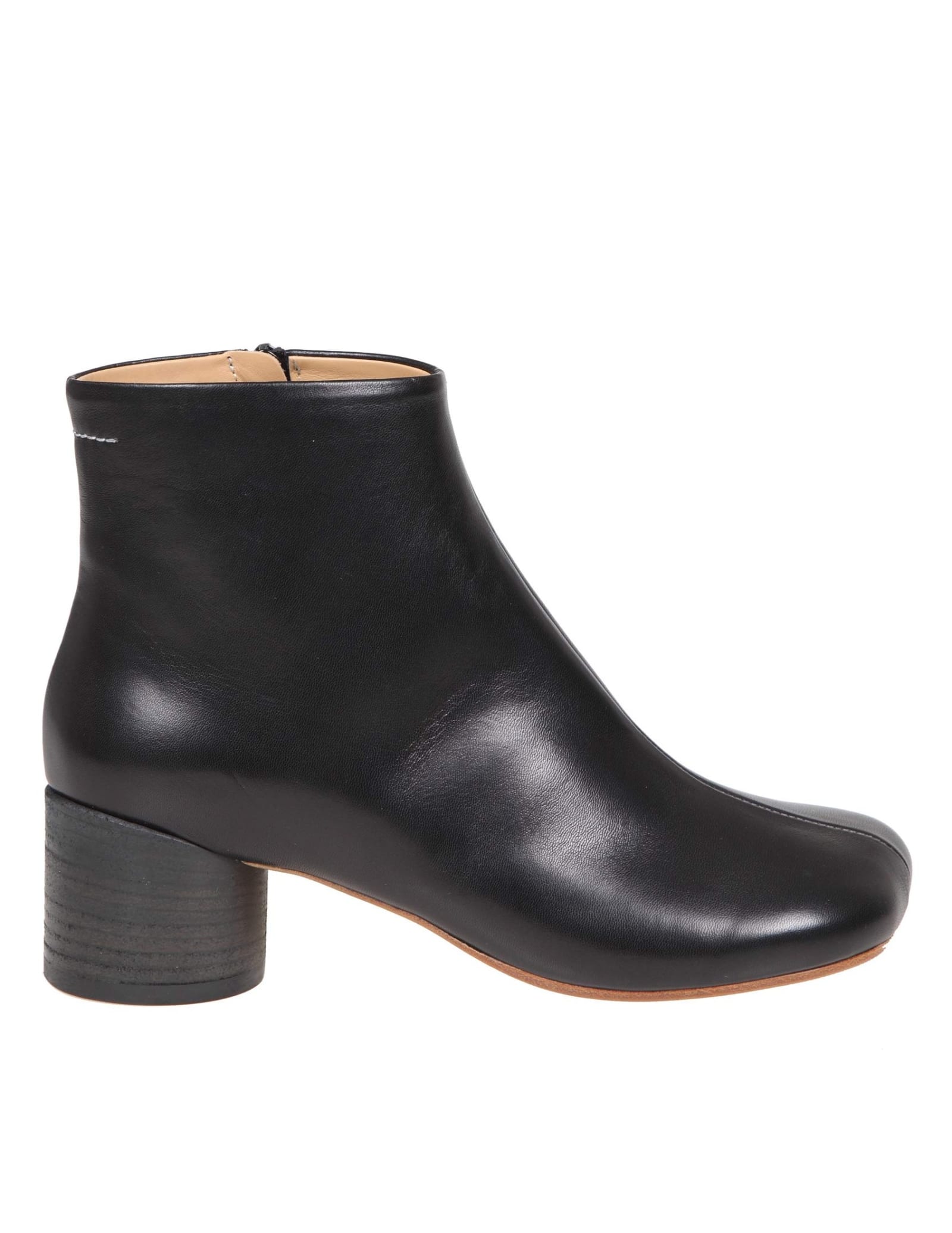 MM6 MAISON MARGIELA ANKLE BOOT IN BLACK COLOR LEATHER