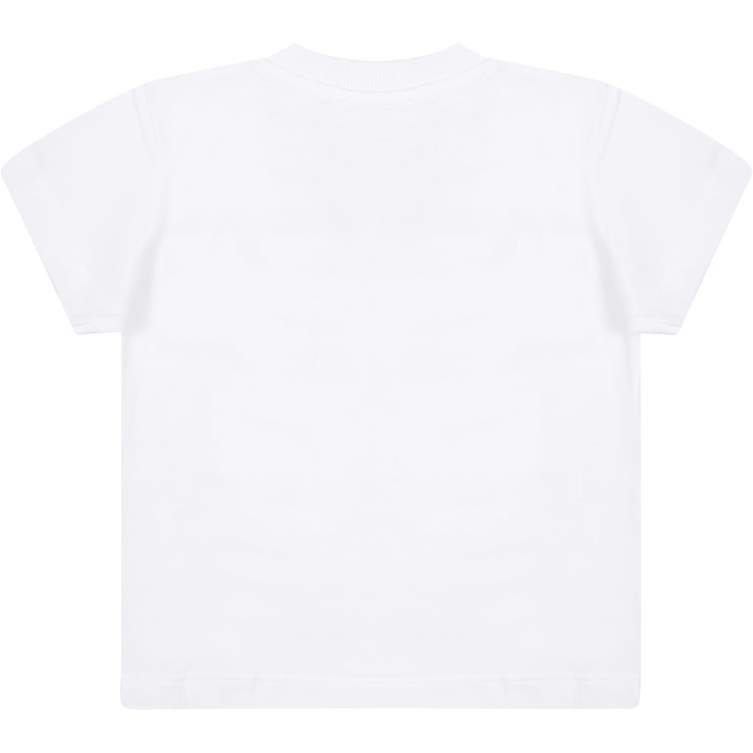 Shop Moschino White T-shirt For Babies With Print