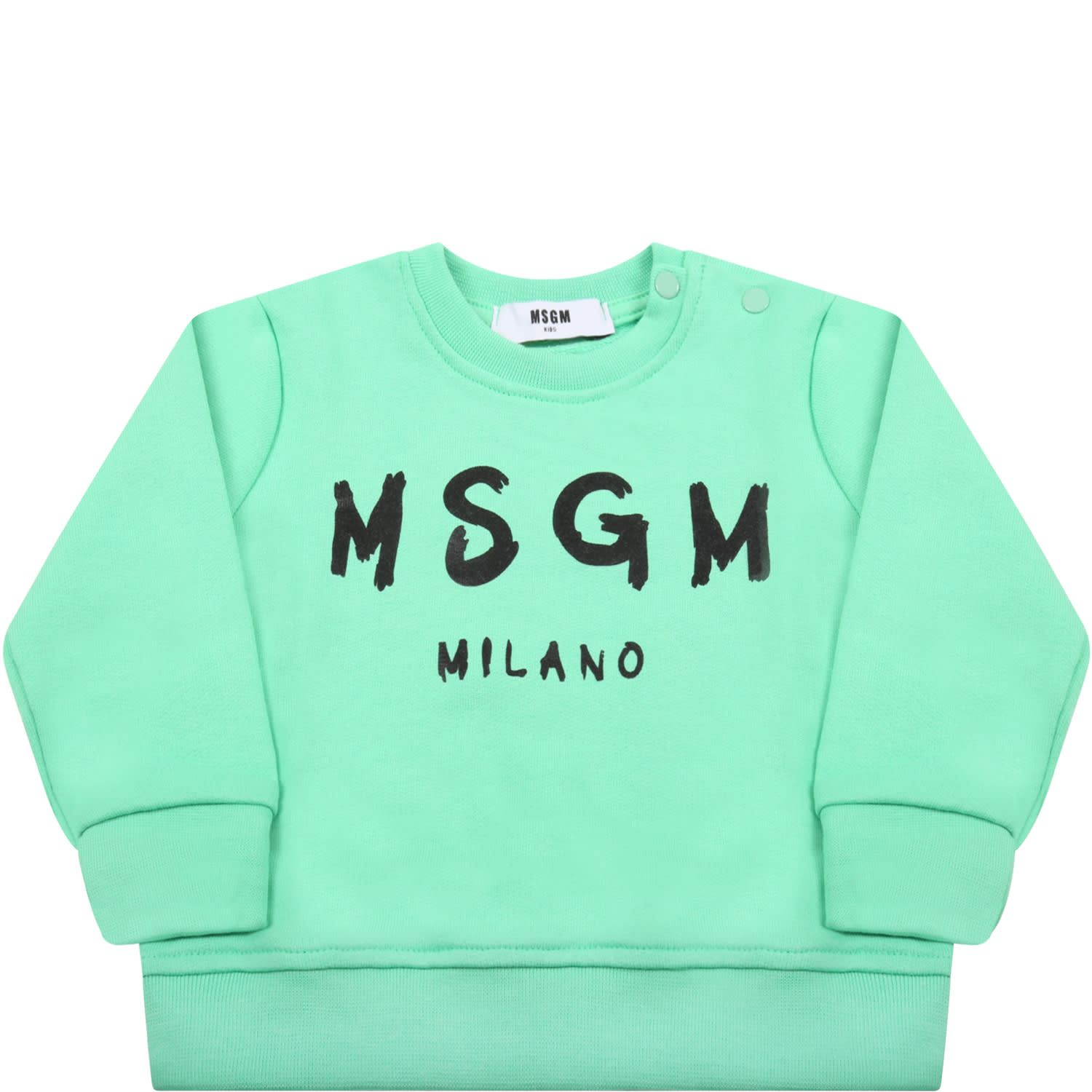 MSGM Mint Green Sweatshirt For Babykids With Logo