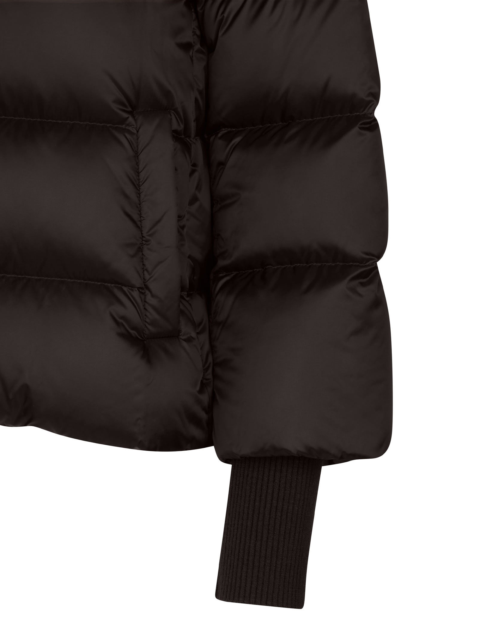 Shop Add Black Quilted Down Jacket With Zip Women In Noir