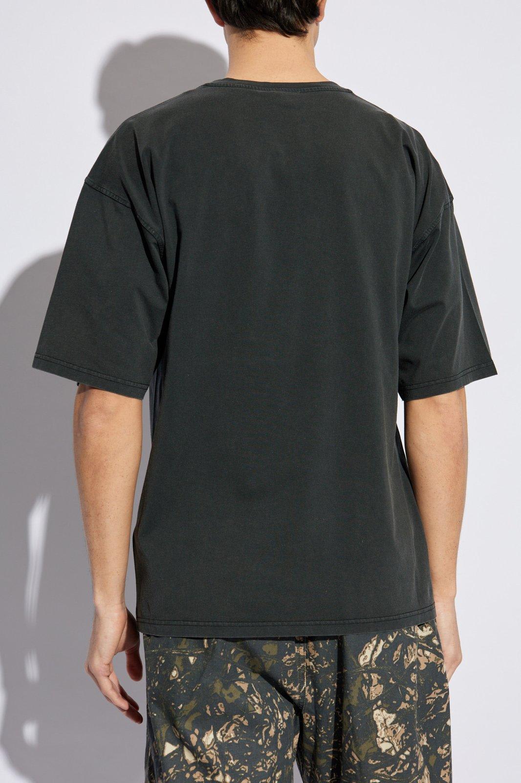 Diesel Oval-d Logo Printed Crewneck T-shirt In Animal Print