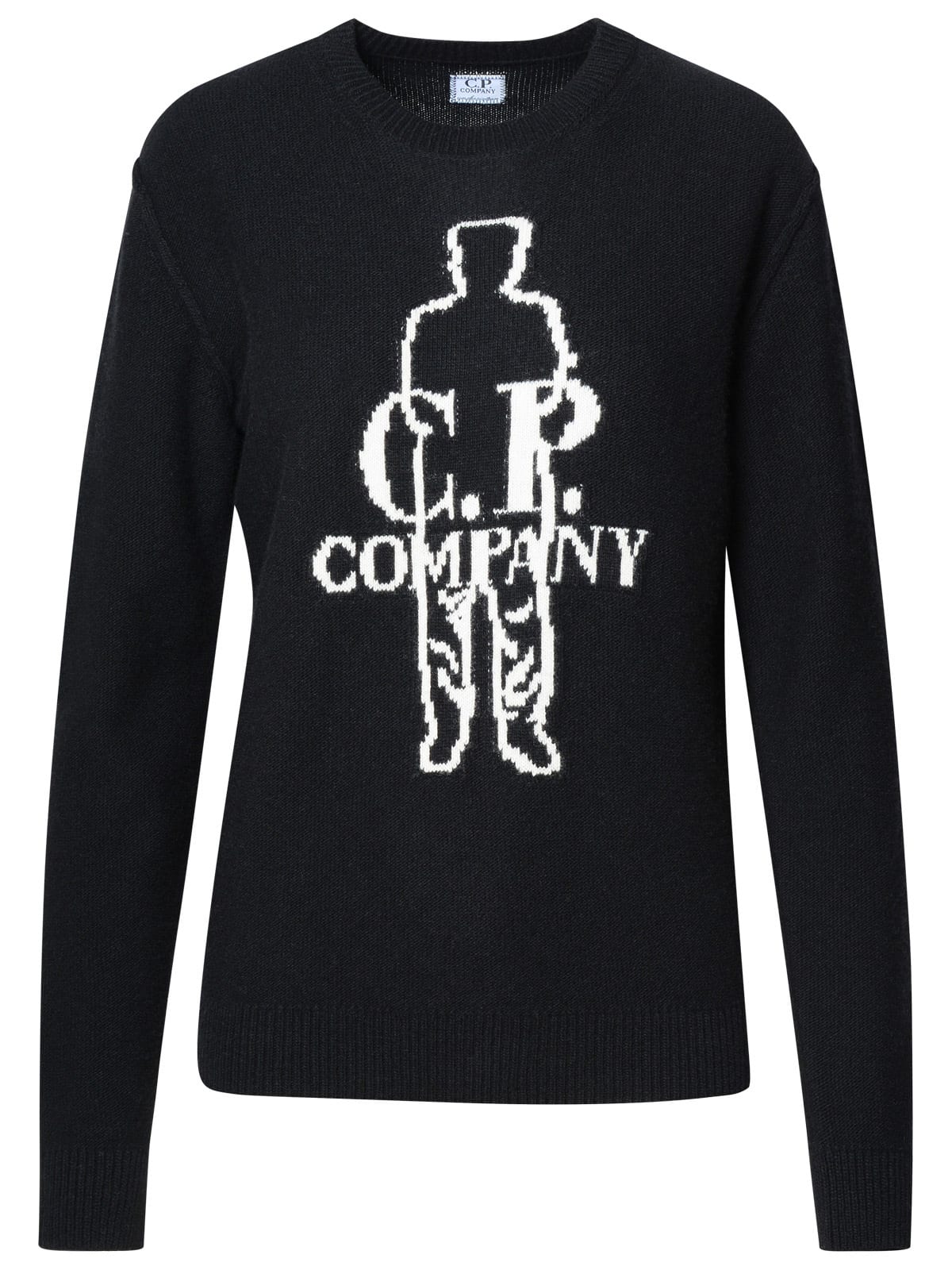 Shop C.p. Company Black Wool Blend Sweater